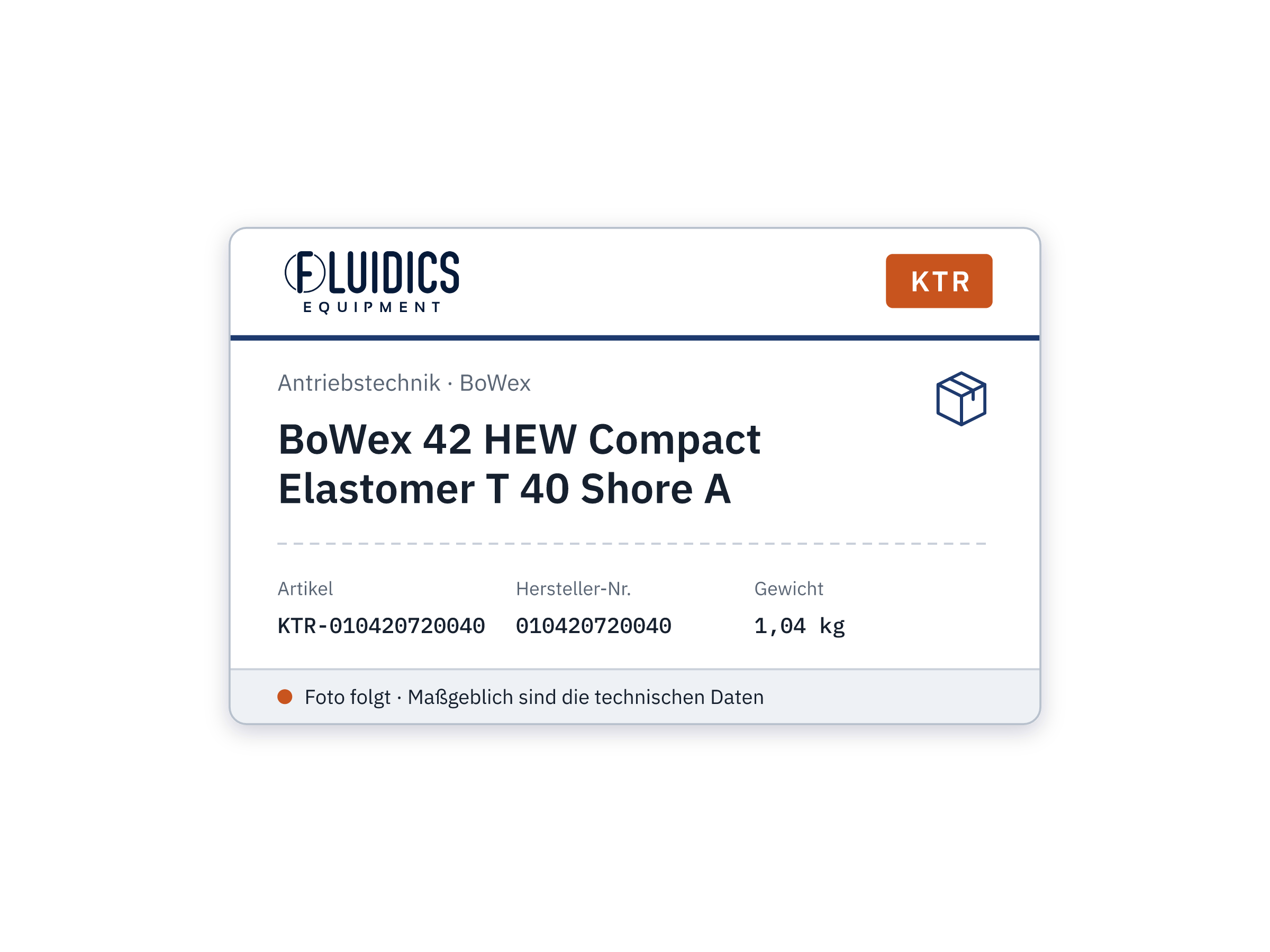 BoWex 42 HEW Compact Elastomer T 40 Shore A - KTR 010420720040