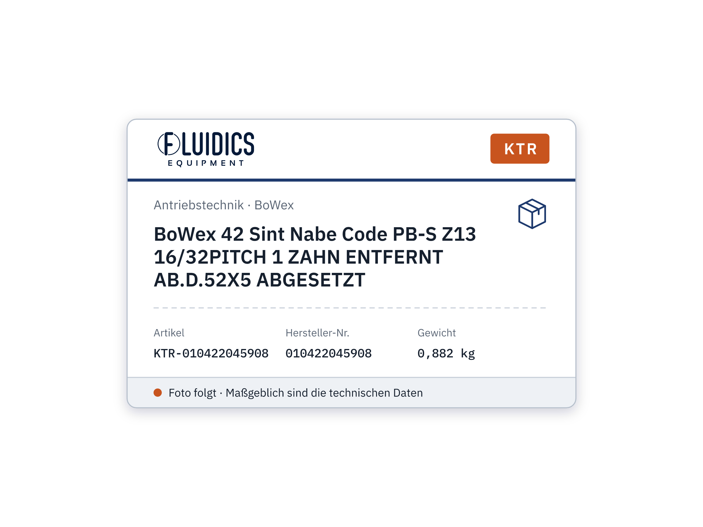 BoWex 42 Sint Nabe Code PB-S Z13 16/32PITCH 1 ZAHN ENTFERNT AB.D.52X5 ABGESETZT - KTR 010422045908