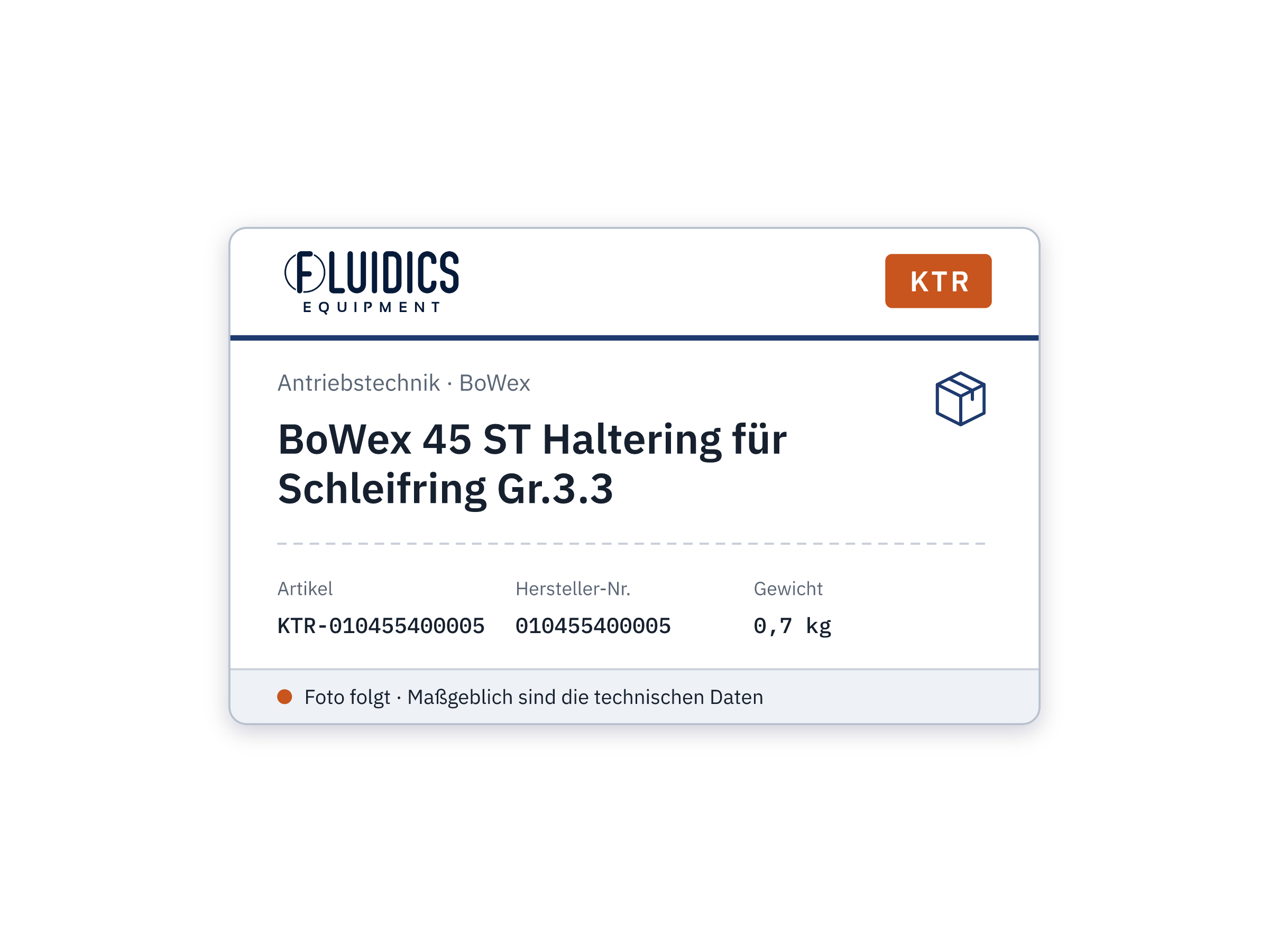 BoWex 45 ST Haltering für Schleifring Gr.3.3 - KTR 010455400005