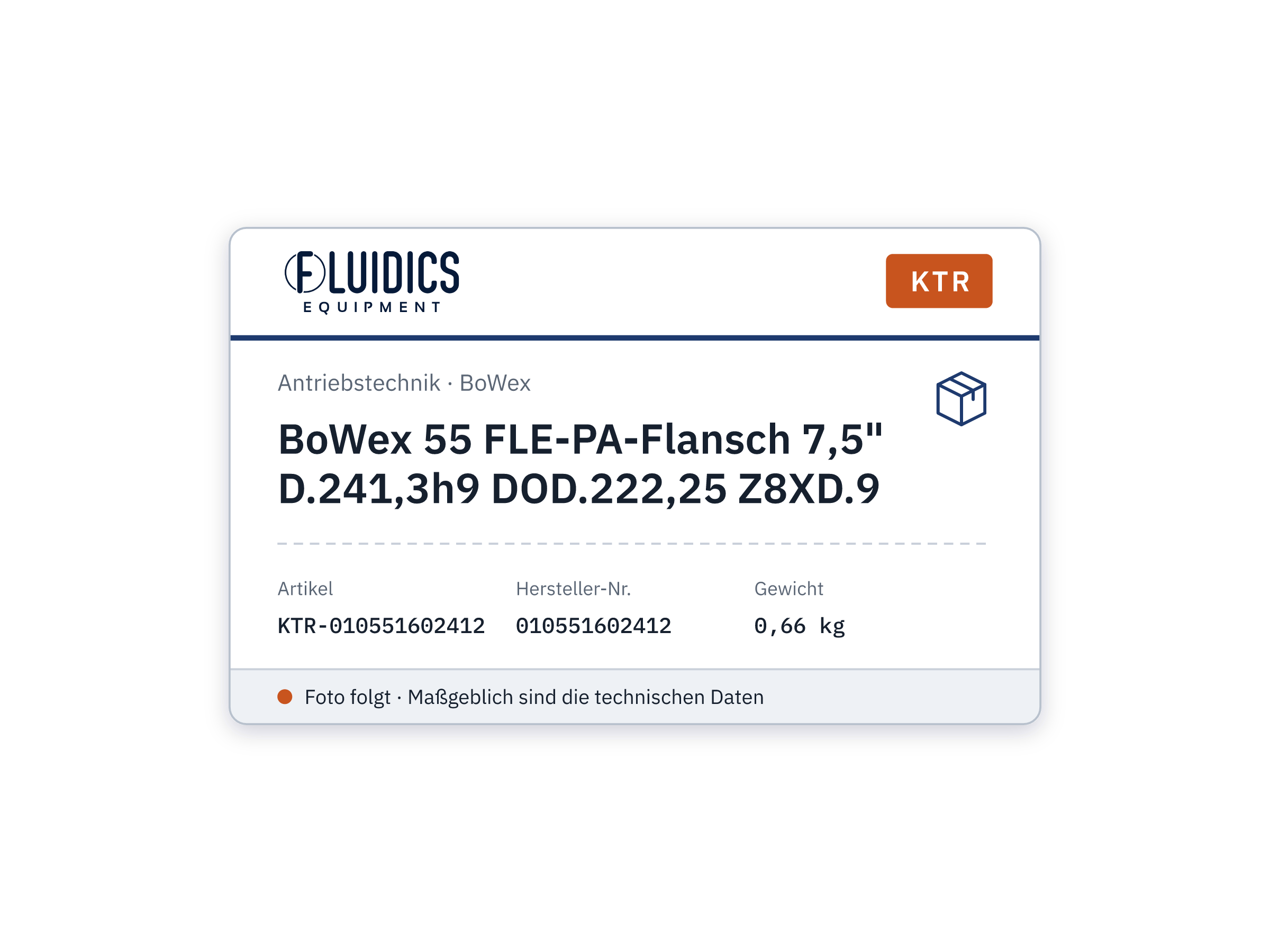 BoWex 55 FLE-PA-Flansch 7,5" D.241,3h9 DOD.222,25 Z8XD.9 - KTR 010551602412