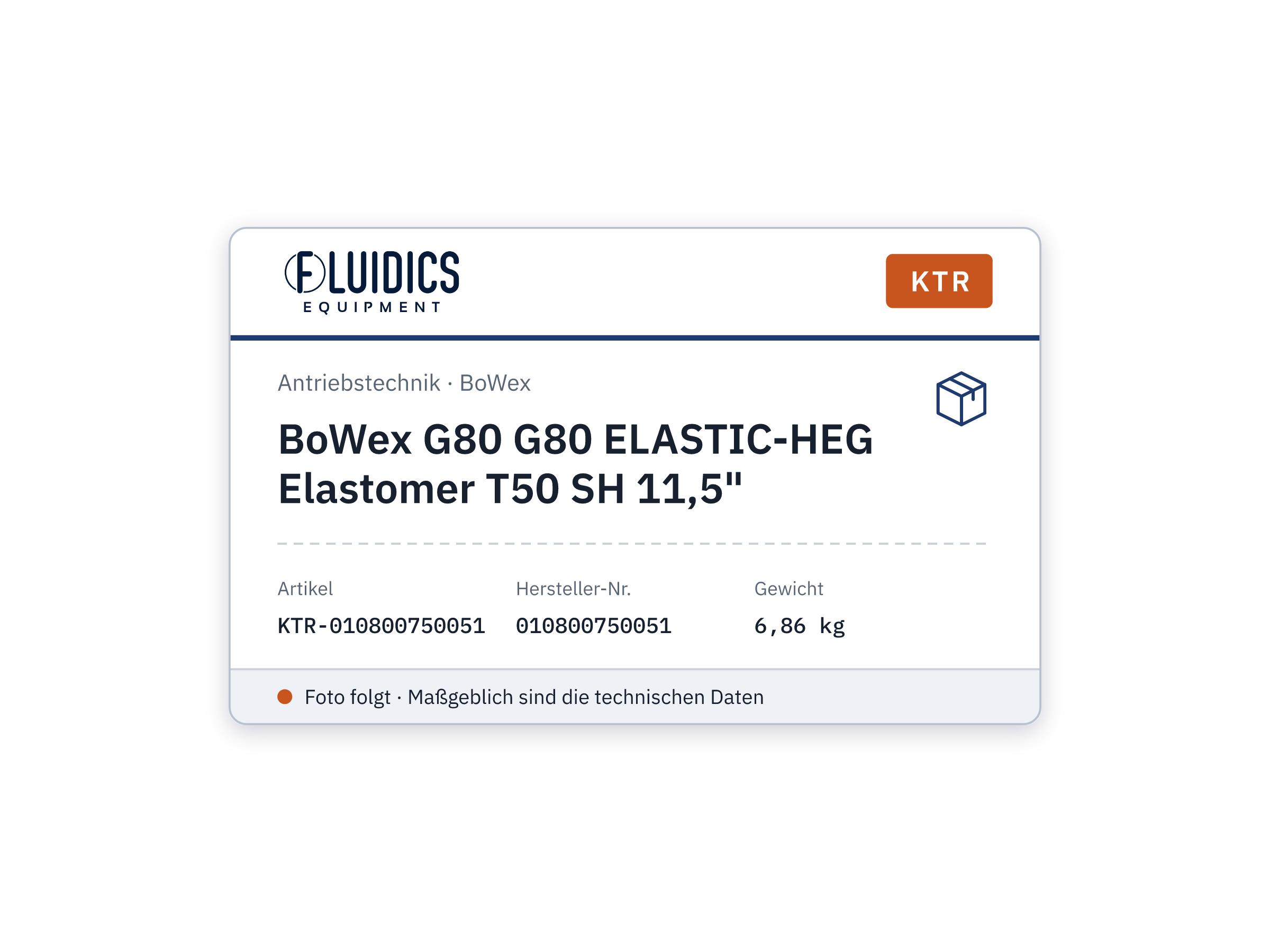 BoWex G80 G80 ELASTIC-HEG Elastomer T50 SH 11,5" - KTR 010800750051