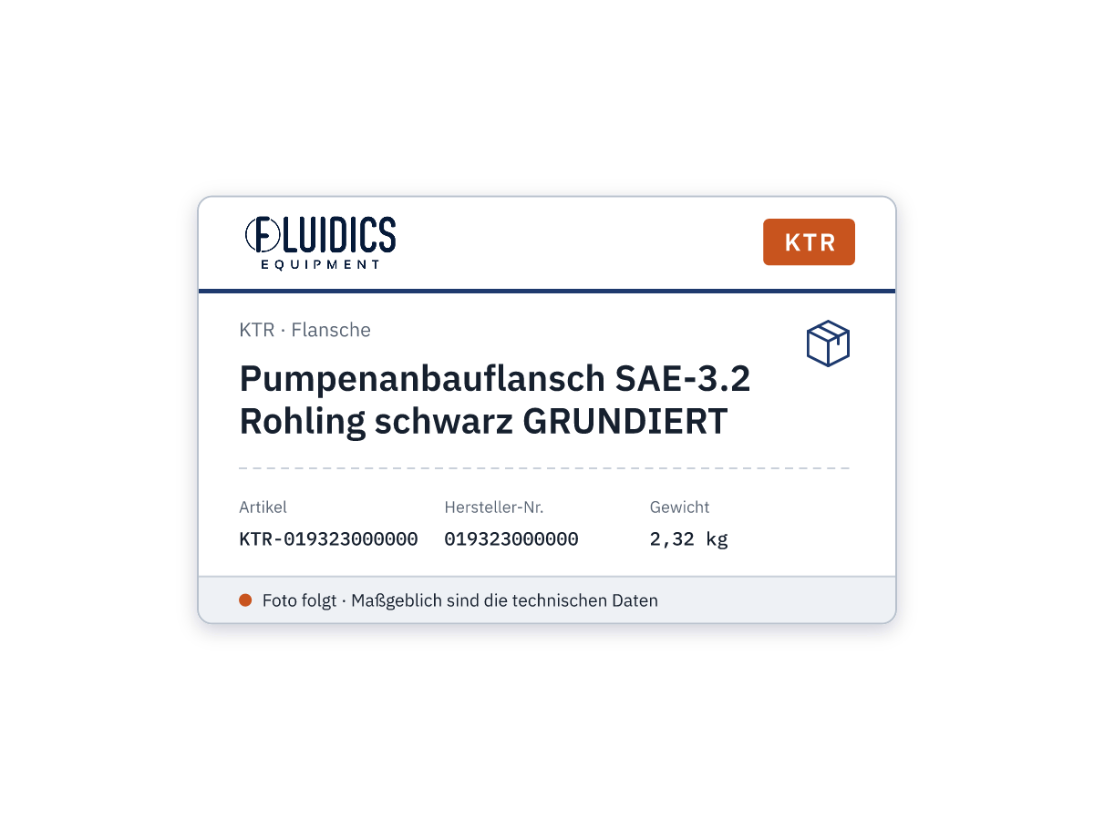 Pumpenanbauflansch SAE-3.2 Rohling schwarz GRUNDIERT - KTR 019323000000