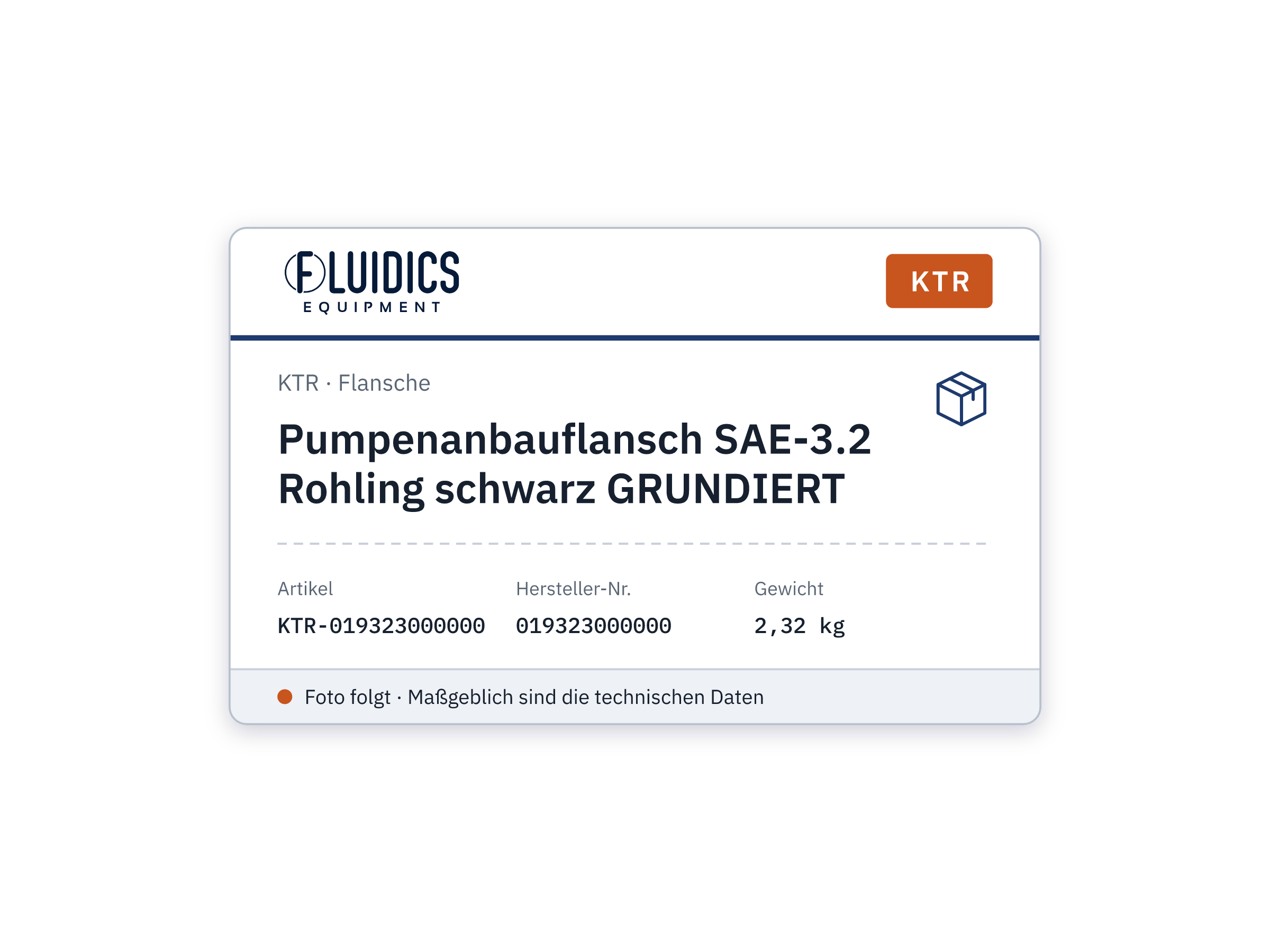 Pumpenanbauflansch SAE-3.2 ROHLING schwarz GRUNDIERT - KTR 019323000000