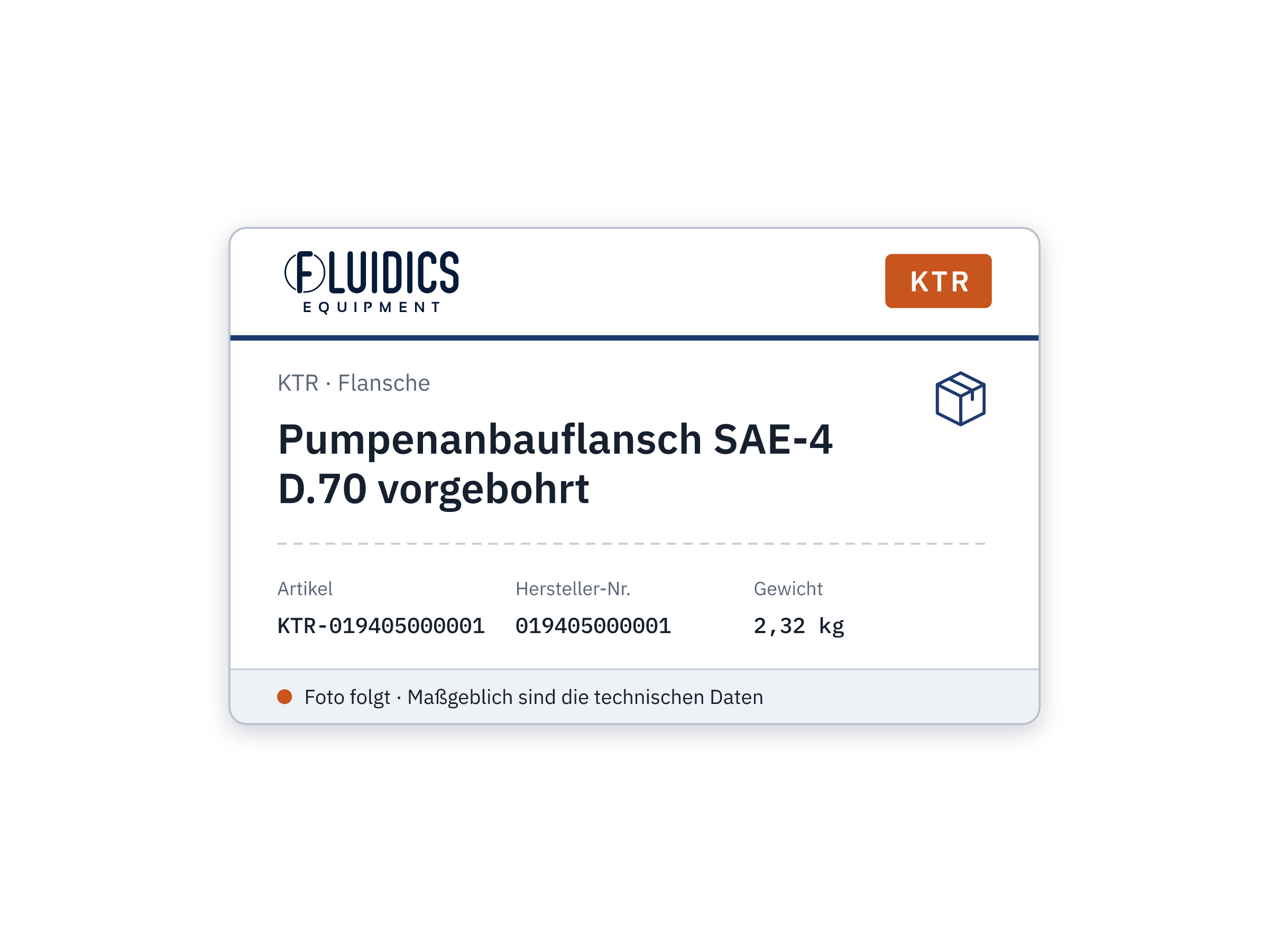 Pumpenanbauflansch SAE-4 D.70 pilot-bored - KTR 019405000001