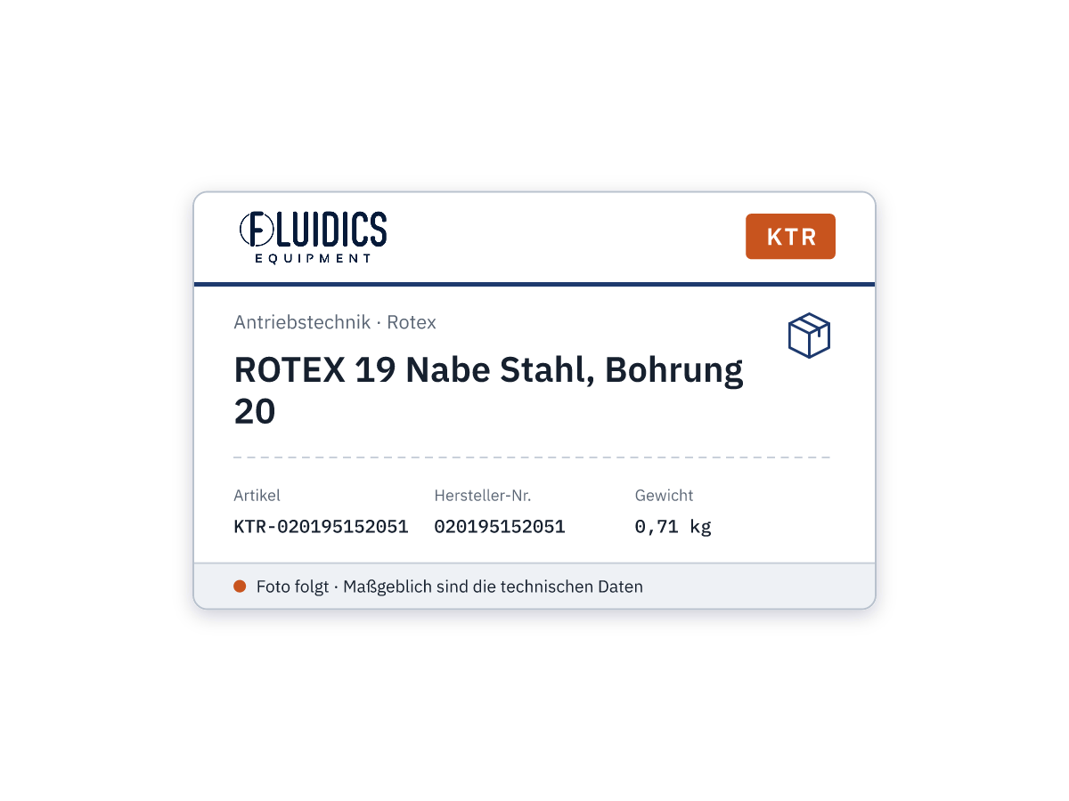 ROTEX 19 Hub steel, bore 20 - KTR 020195152051