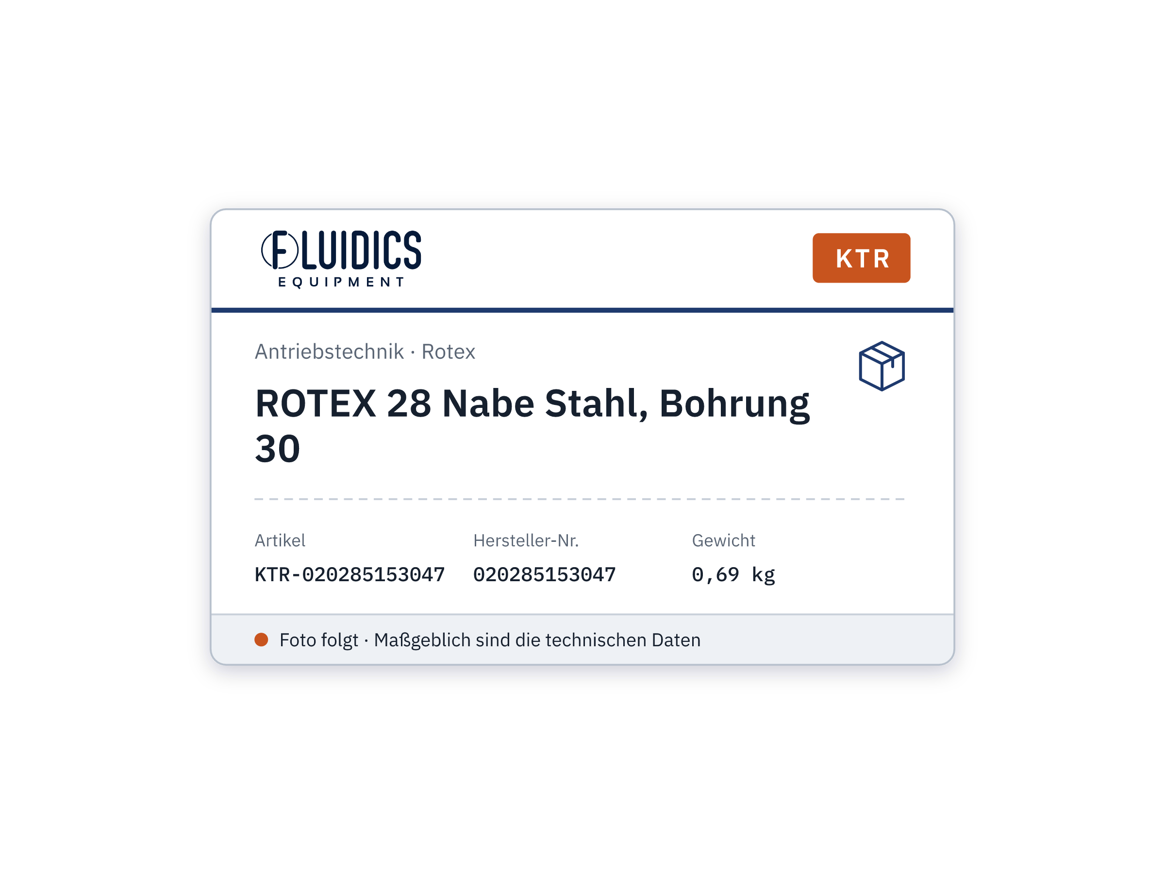 ROTEX 28 Nabe Stahl, Bohrung 30 - KTR 020285153047