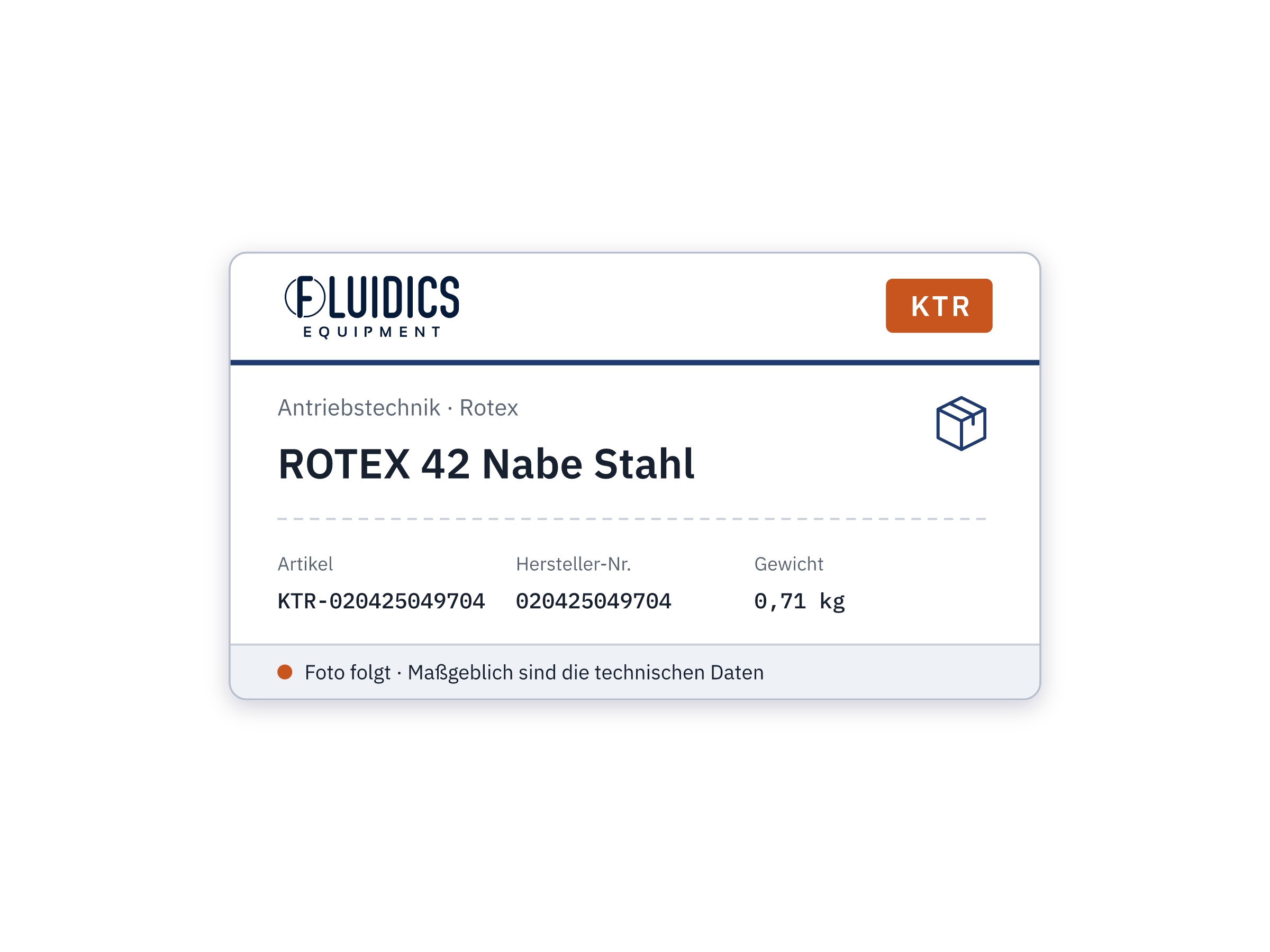 ROTEX 42 Hub steel - KTR 020425049704