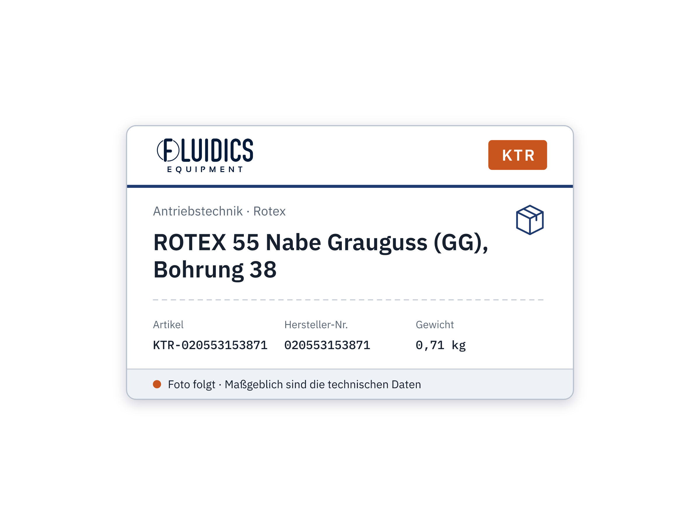 ROTEX 55 Nabe Grauguss (GG), Bohrung 38 - KTR 020553153871