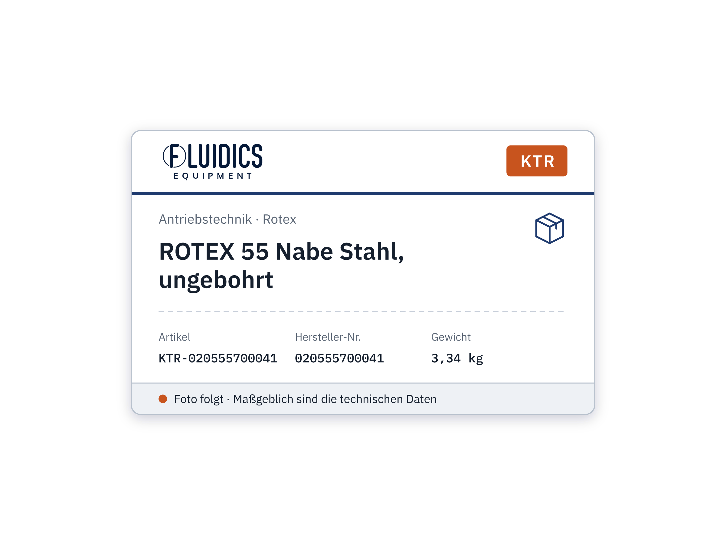 ROTEX 55 Nabe Stahl, ungebohrt - KTR 020555700041