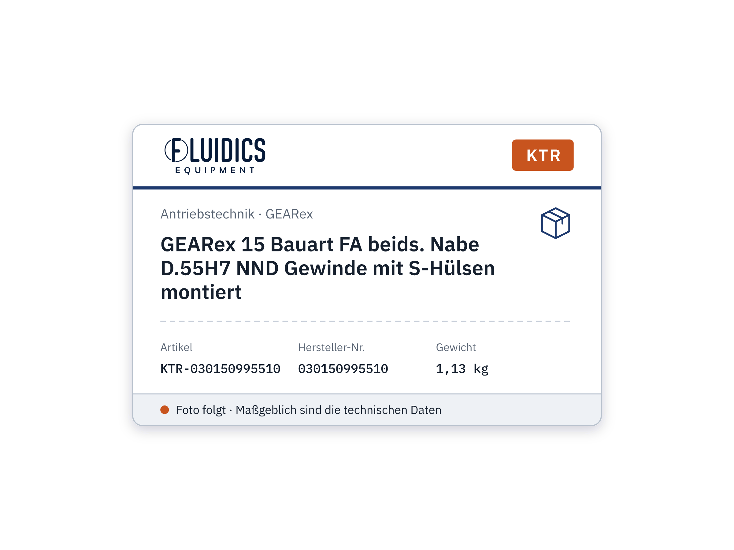 GEARex 15 Bauart FA beids. Nabe D.55H7 NND Gewinde mit S-Hülsen montiert - KTR 030150995510