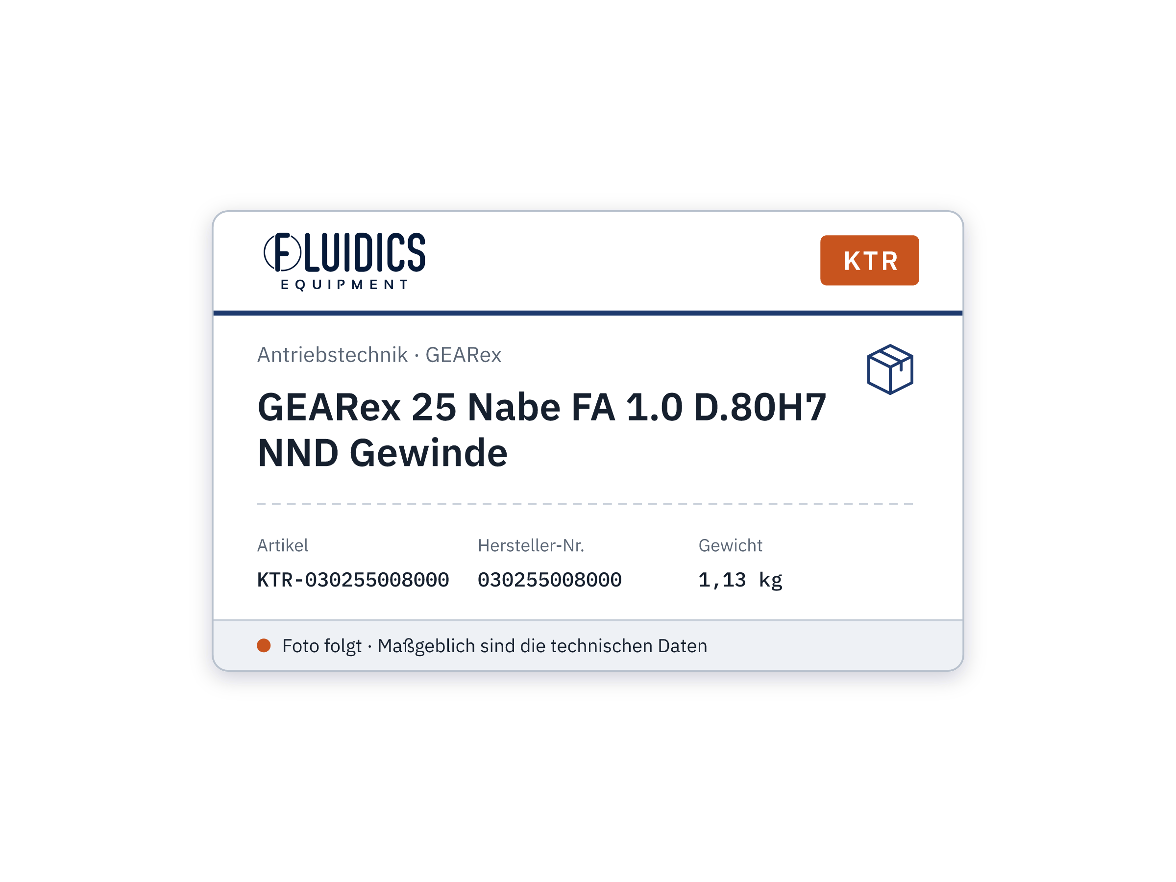 GEARex 25 Nabe FA 1.0 D.80H7 NND Gewinde - KTR 030255008000