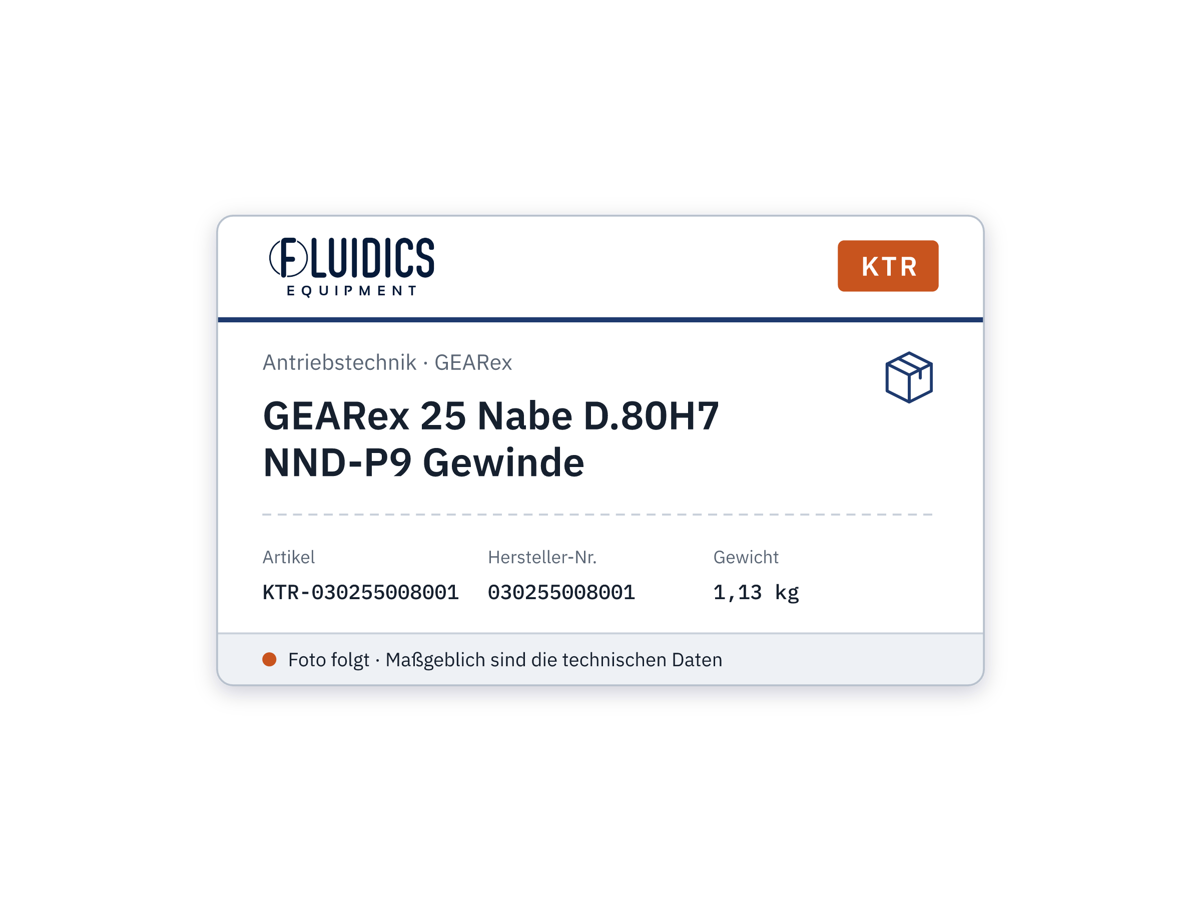 GEARex 25 Nabe D.80H7 NND-P9 Gewinde - KTR 030255008001