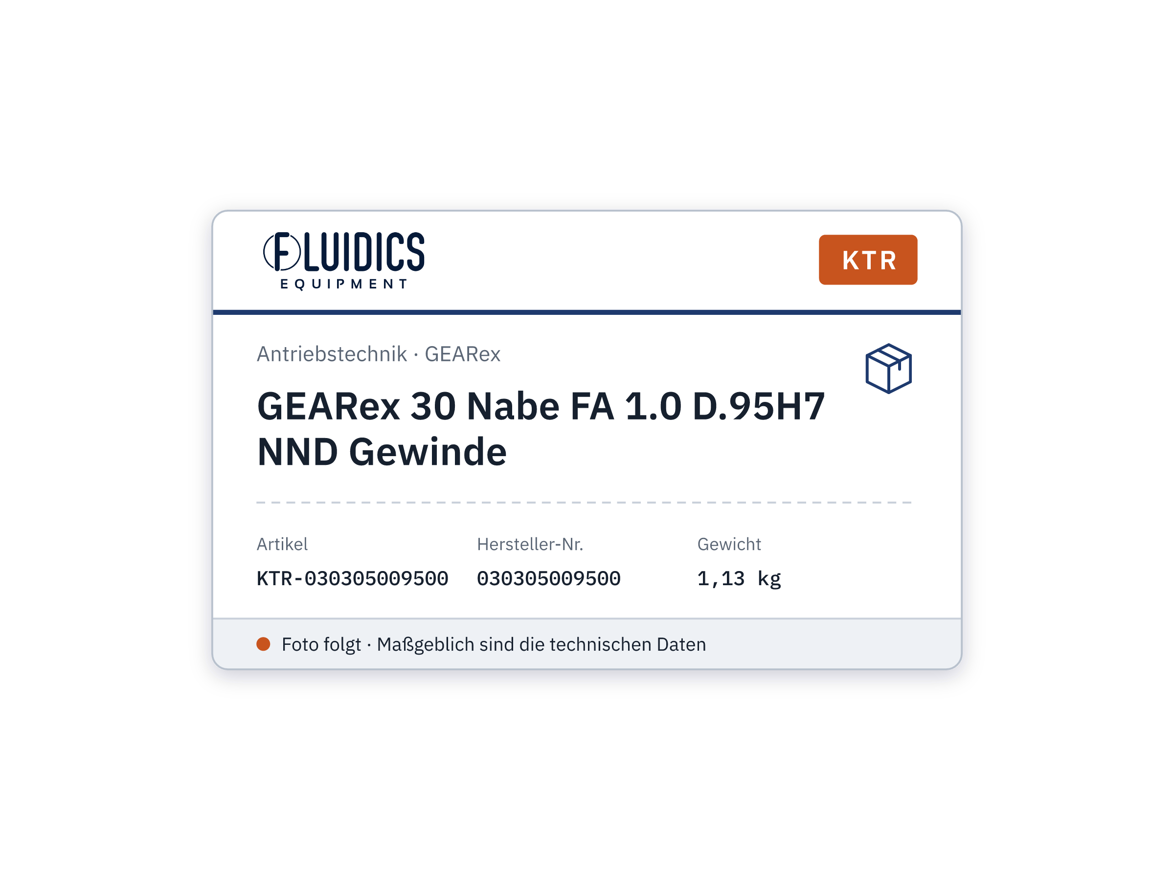 GEARex 30 Nabe FA 1.0 D.95H7 NND Gewinde - KTR 030305009500