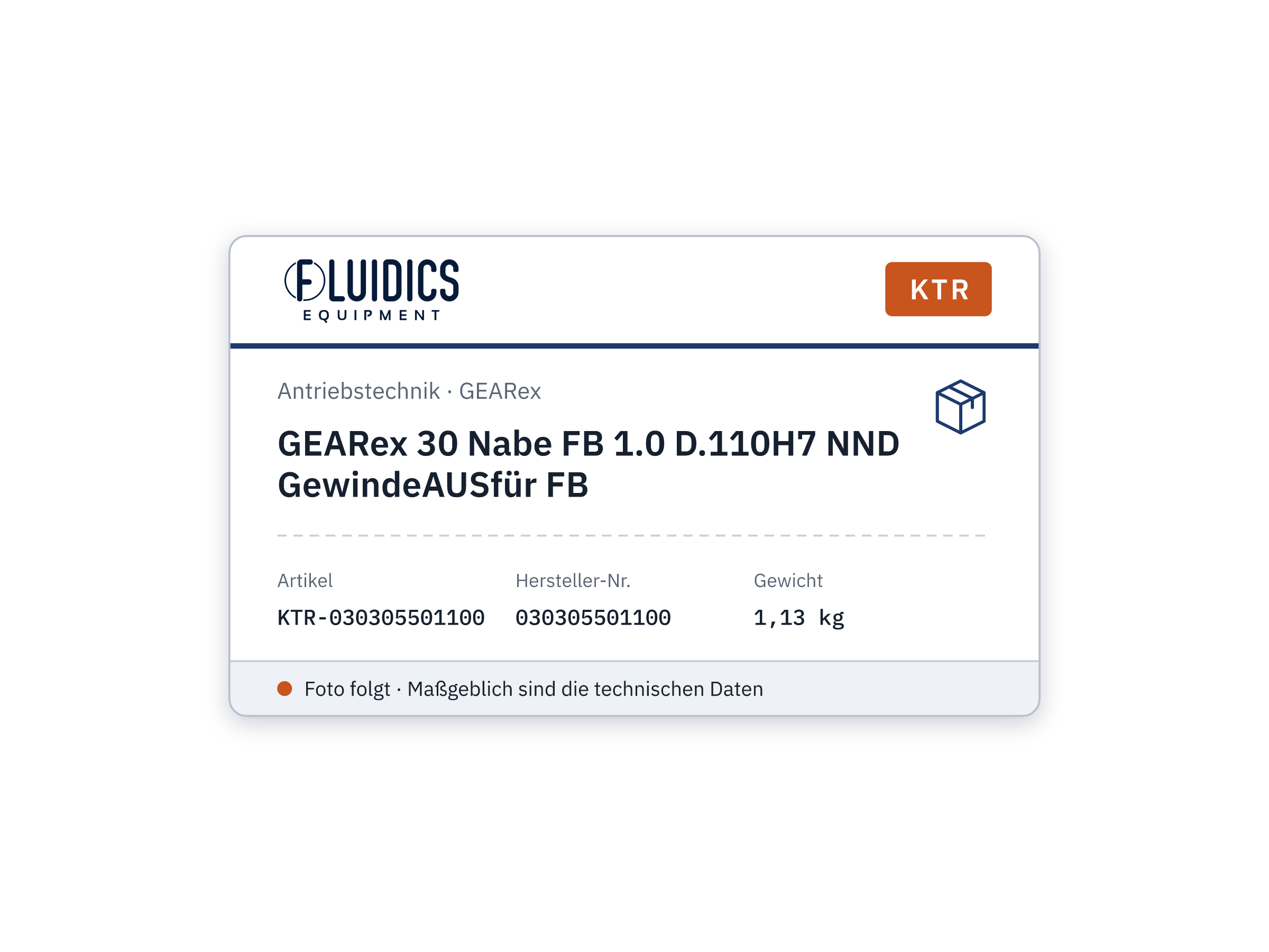 GEARex 30 Nabe FB 1.0 D.110H7 NND GewindeAUSfür FB - KTR 030305501100