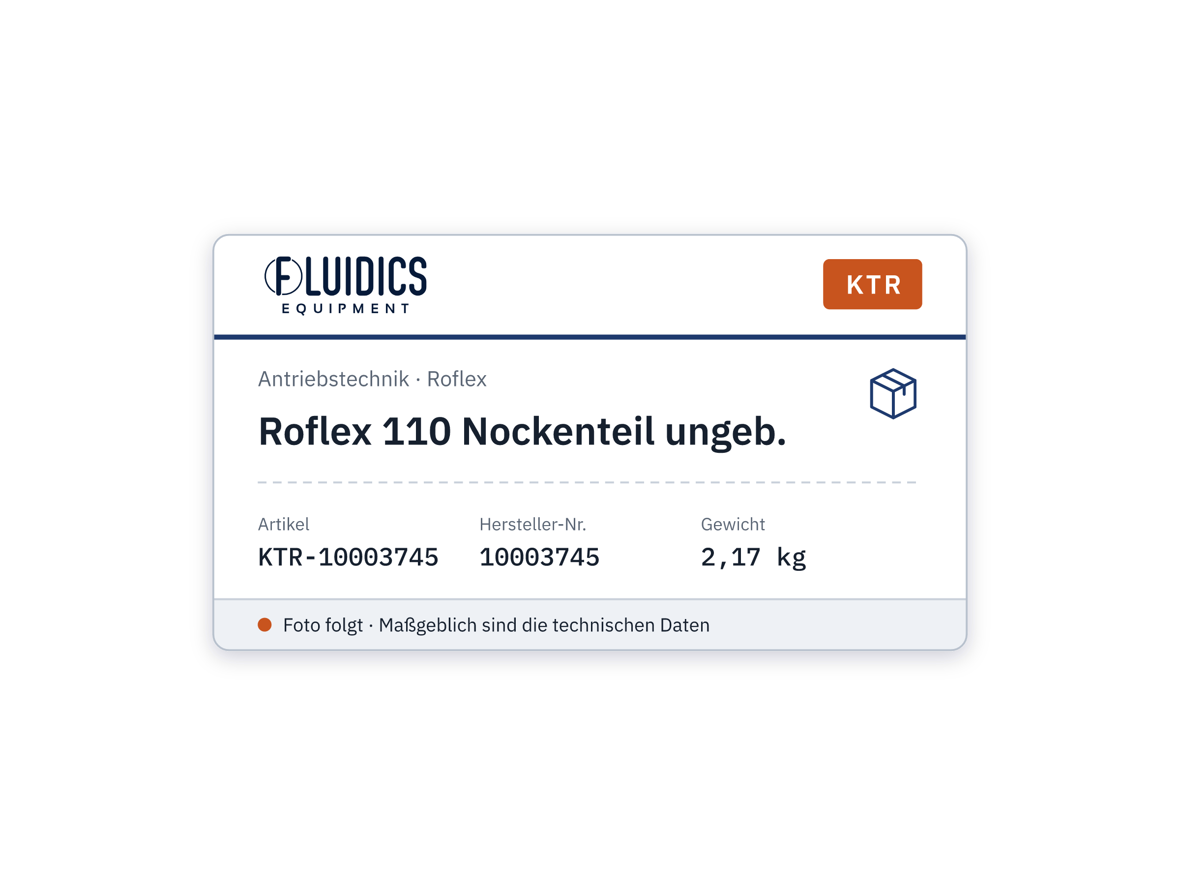 Roflex 110 Nockenteil ungeb. - KTR 10003745
