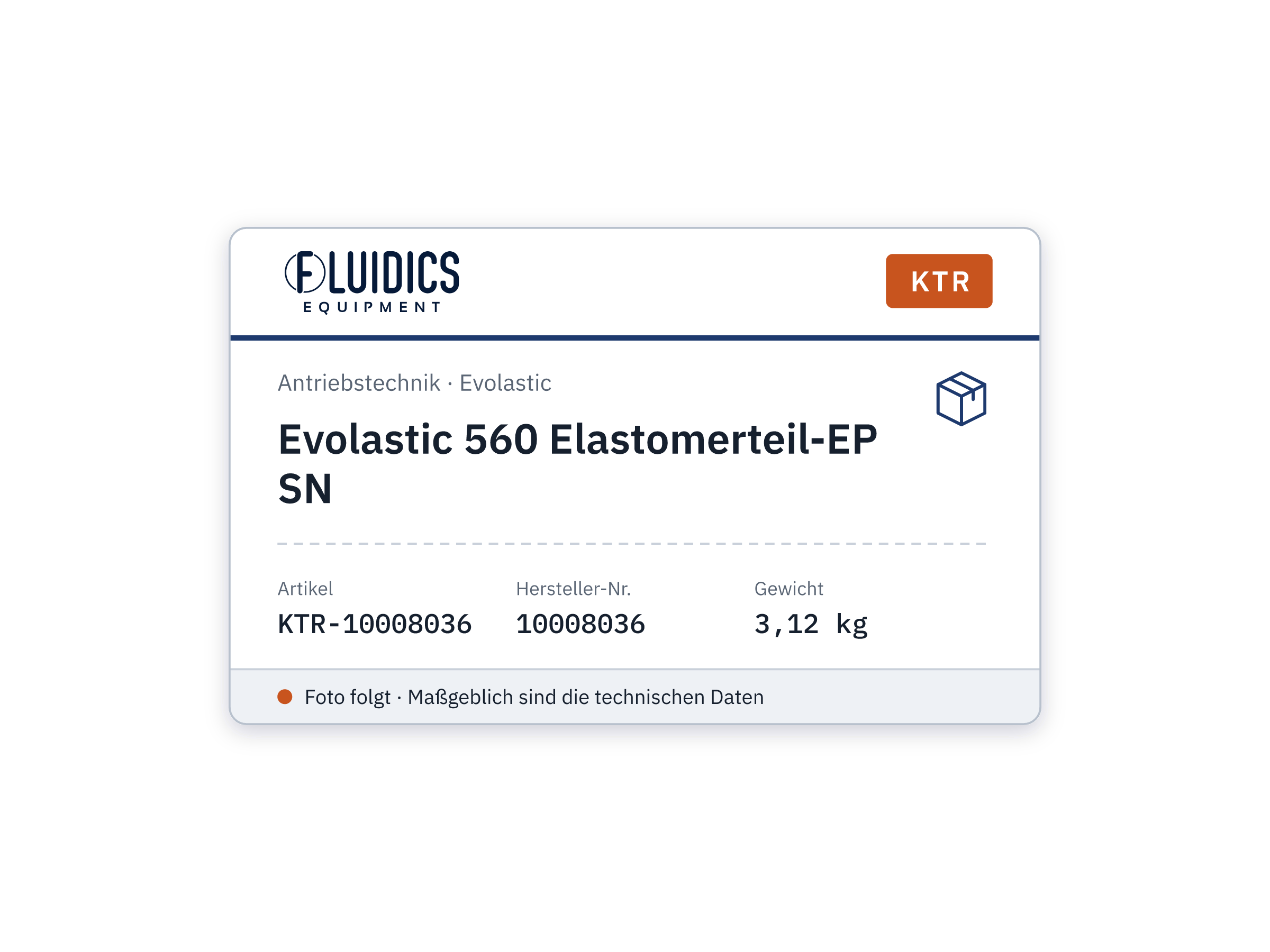 Evolastic 560 Elastomerteil-EP SN - KTR 10008036