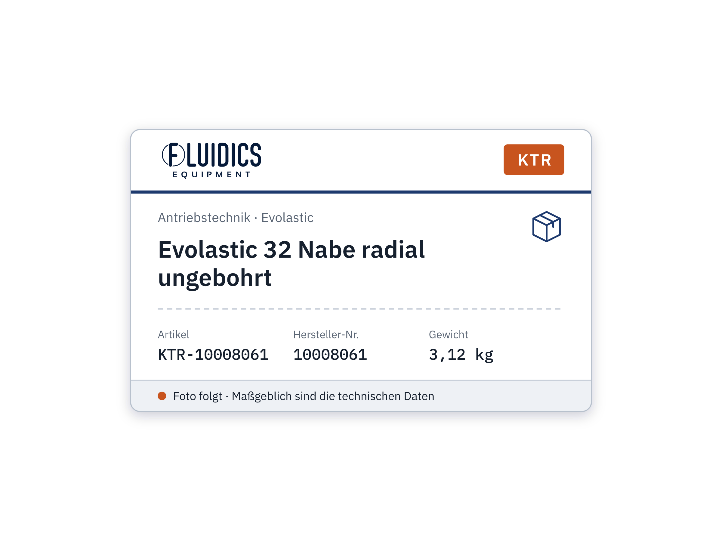 Evolastic 32 Nabe radial ungebohrt - KTR 10008061