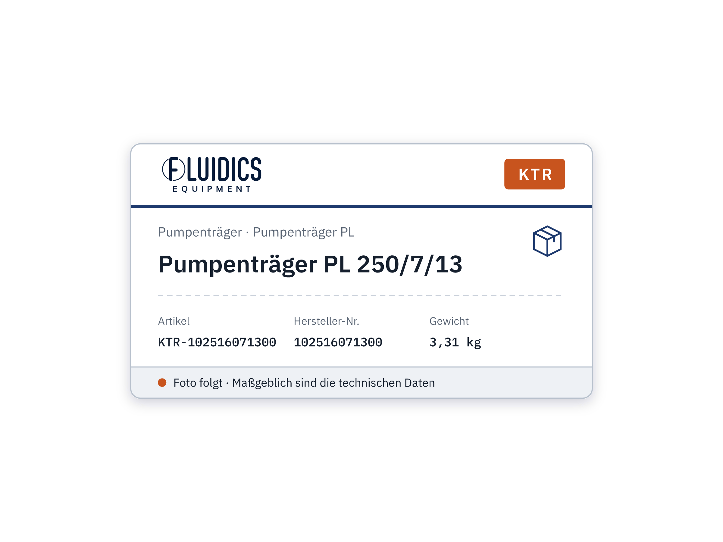 Pumpenträger PL 250/7/13 - KTR 102516071300