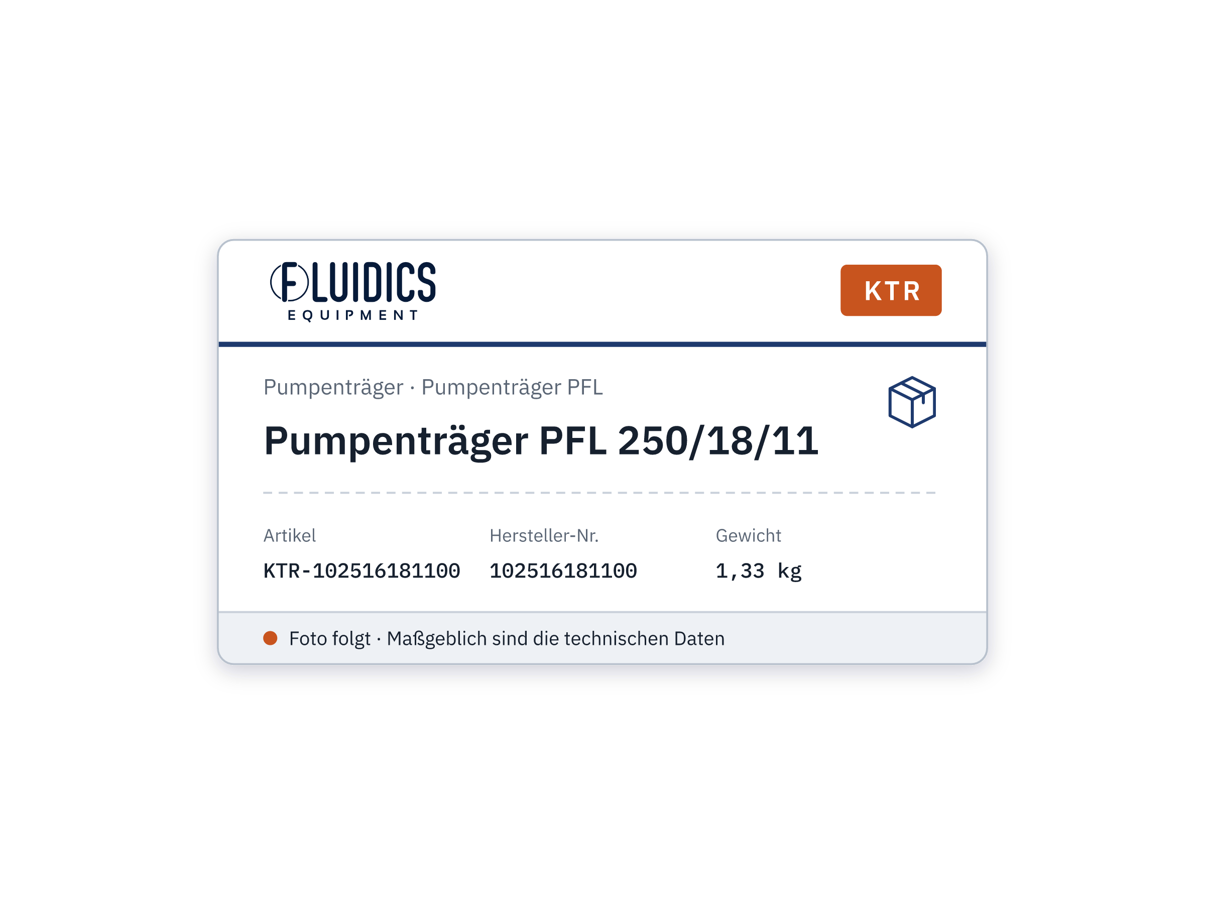 Pump Carrier PFL 250/18/11 - KTR 102516181100