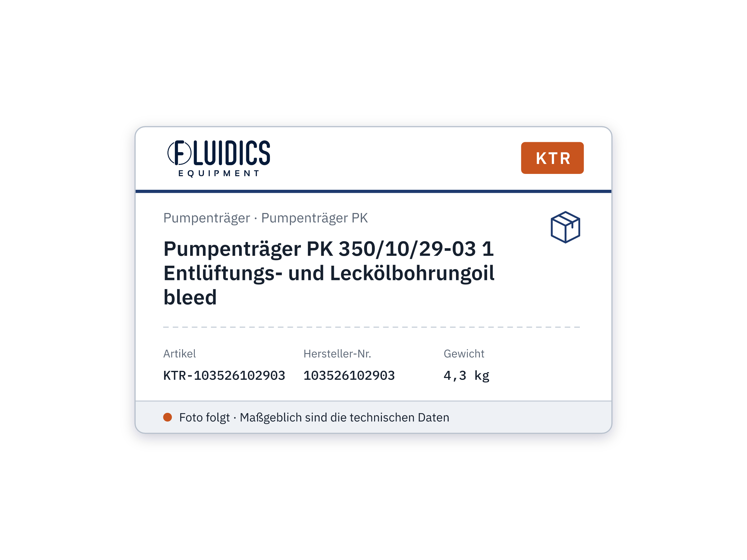 Pumpenträger PK 350/10/29-03 1 Entlüftungs- und Leckölbohrungoil bleed - KTR 103526102903