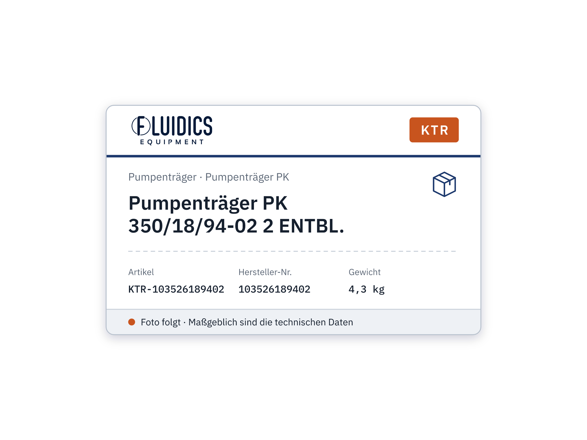 Pumpenträger PK 350/18/94-02 2 ENTBL. - KTR 103526189402