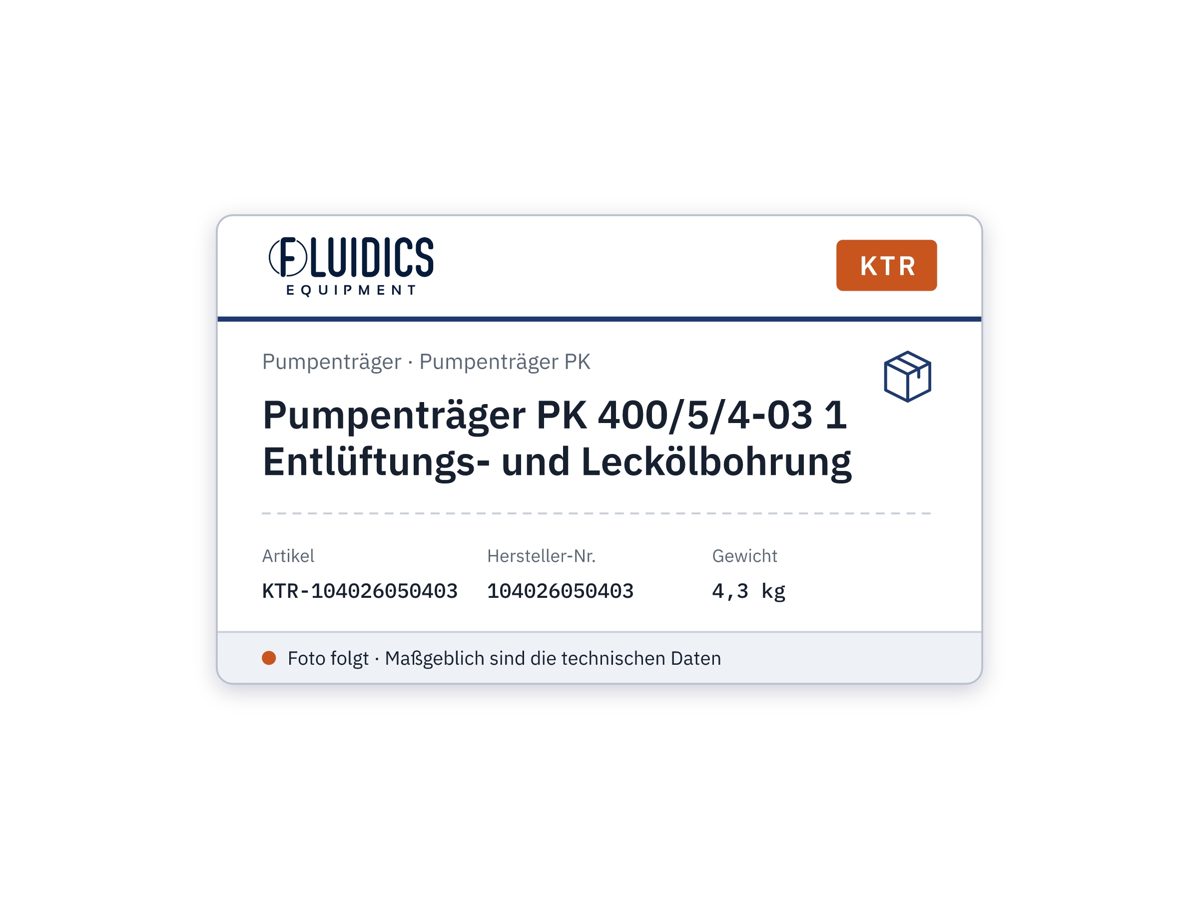 Pump Carrier PK 400/5/4-03 1 Entlüftungs- and leakage-oil bore - KTR 104026050403