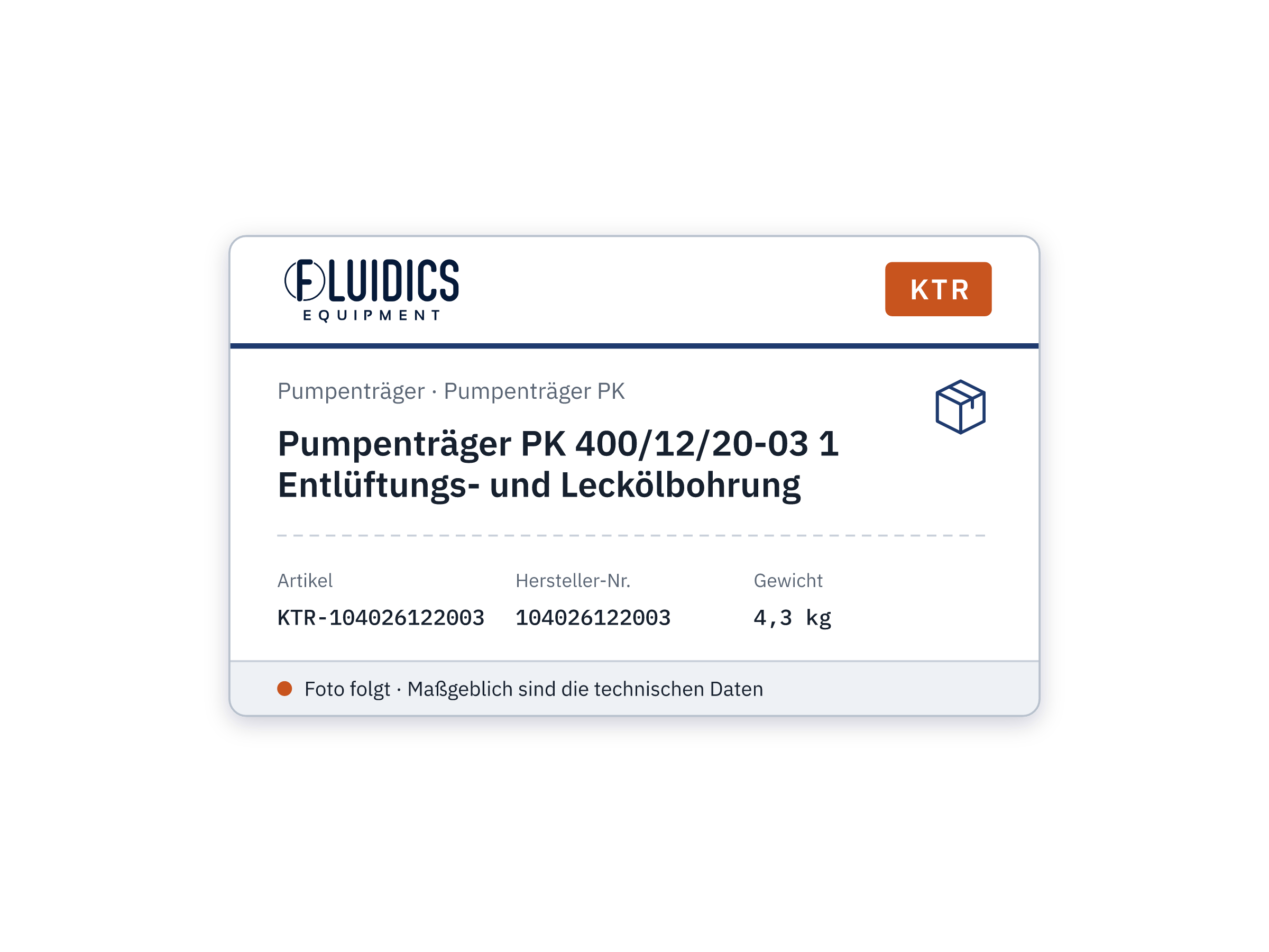 Pump Carrier PK 400/12/20-03 1 Entlüftungs- and leakage-oil bore - KTR 104026122003