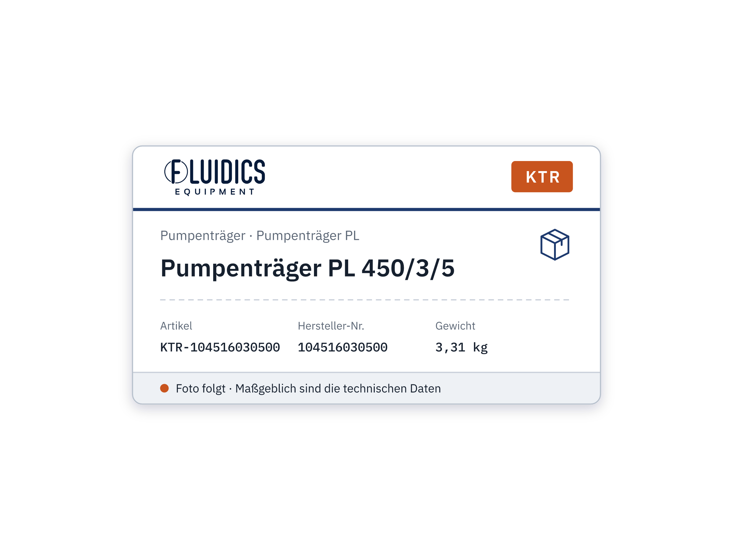 Pump Carrier PL 450/3/5 - KTR 104516030500
