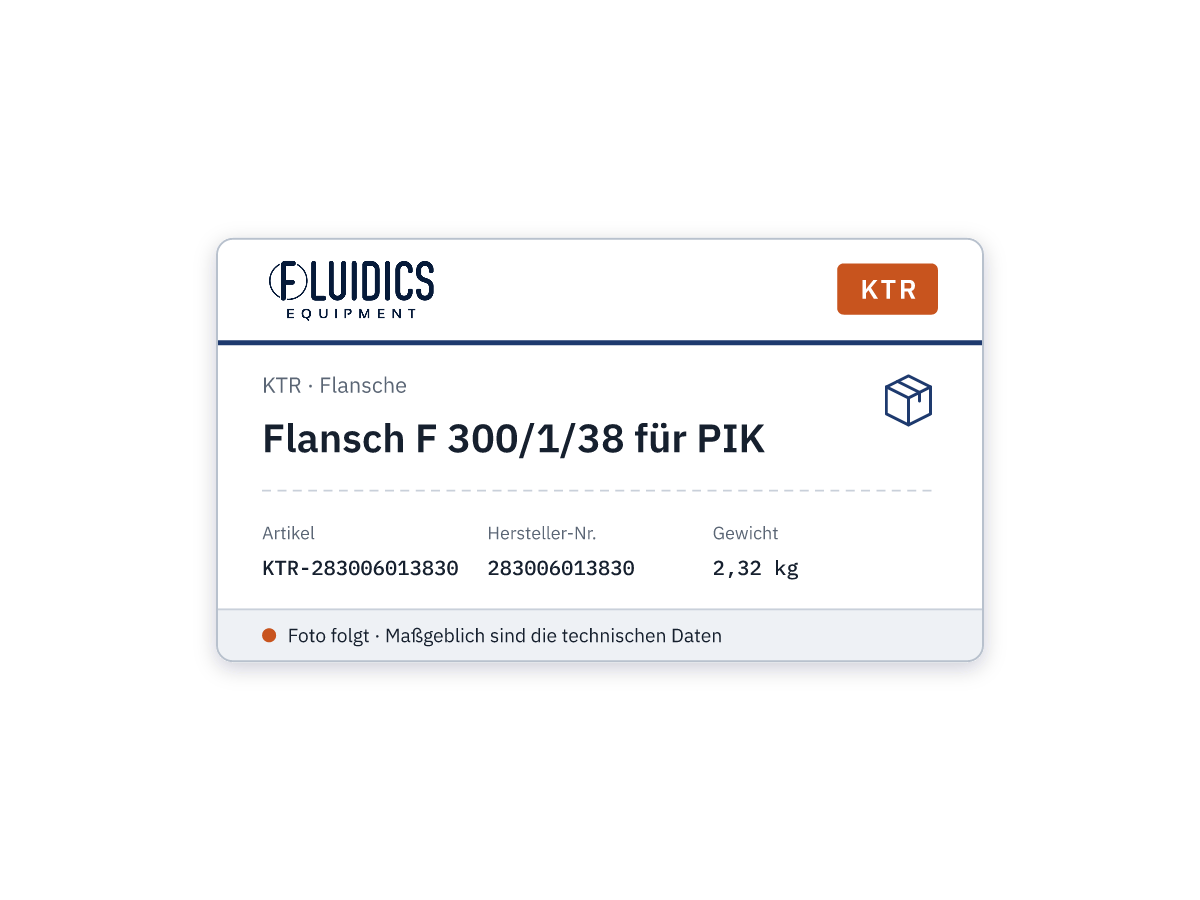 Flansch F 300/1/38 für PIK - KTR 283006013830
