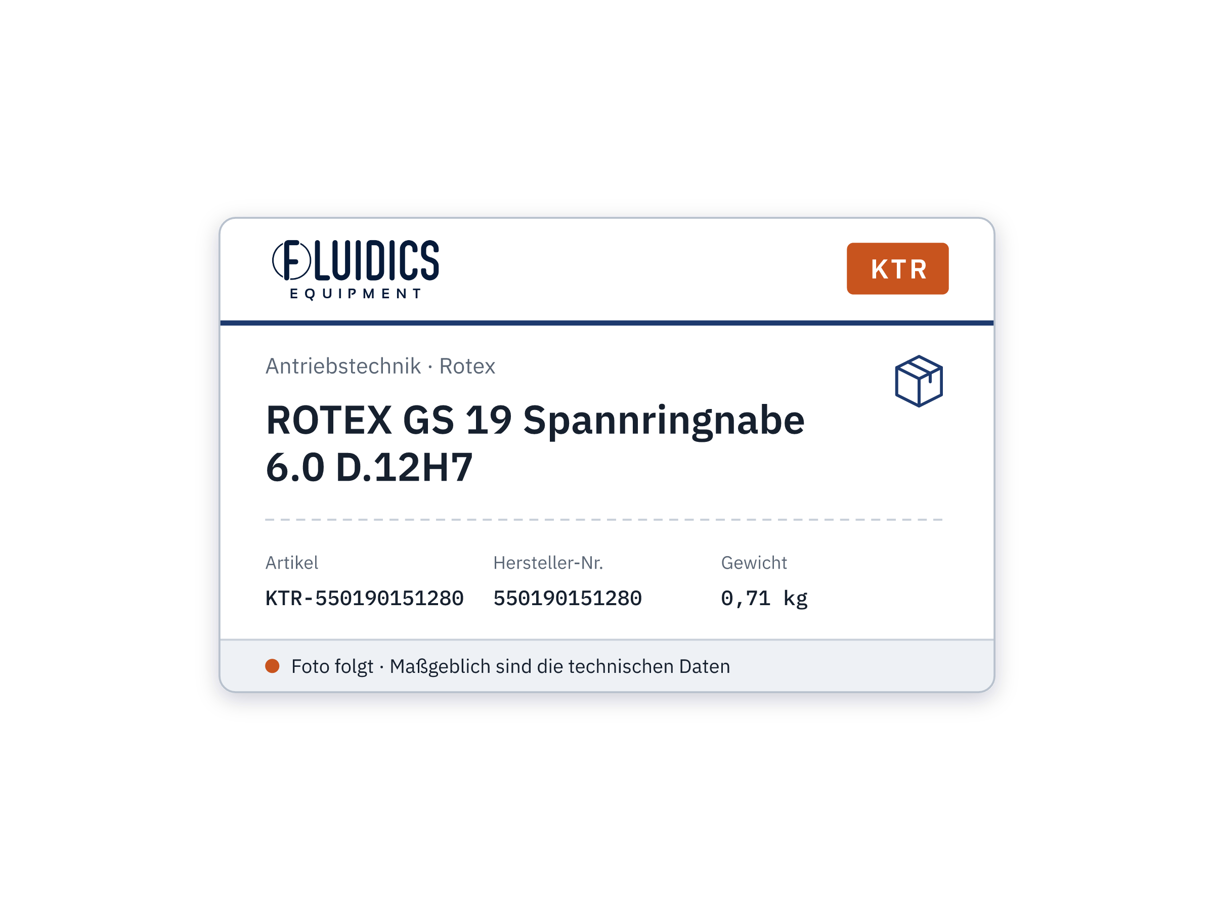 ROTEX GS 19 Spannringnabe 6.0 D.12H7 - KTR 550190151280
