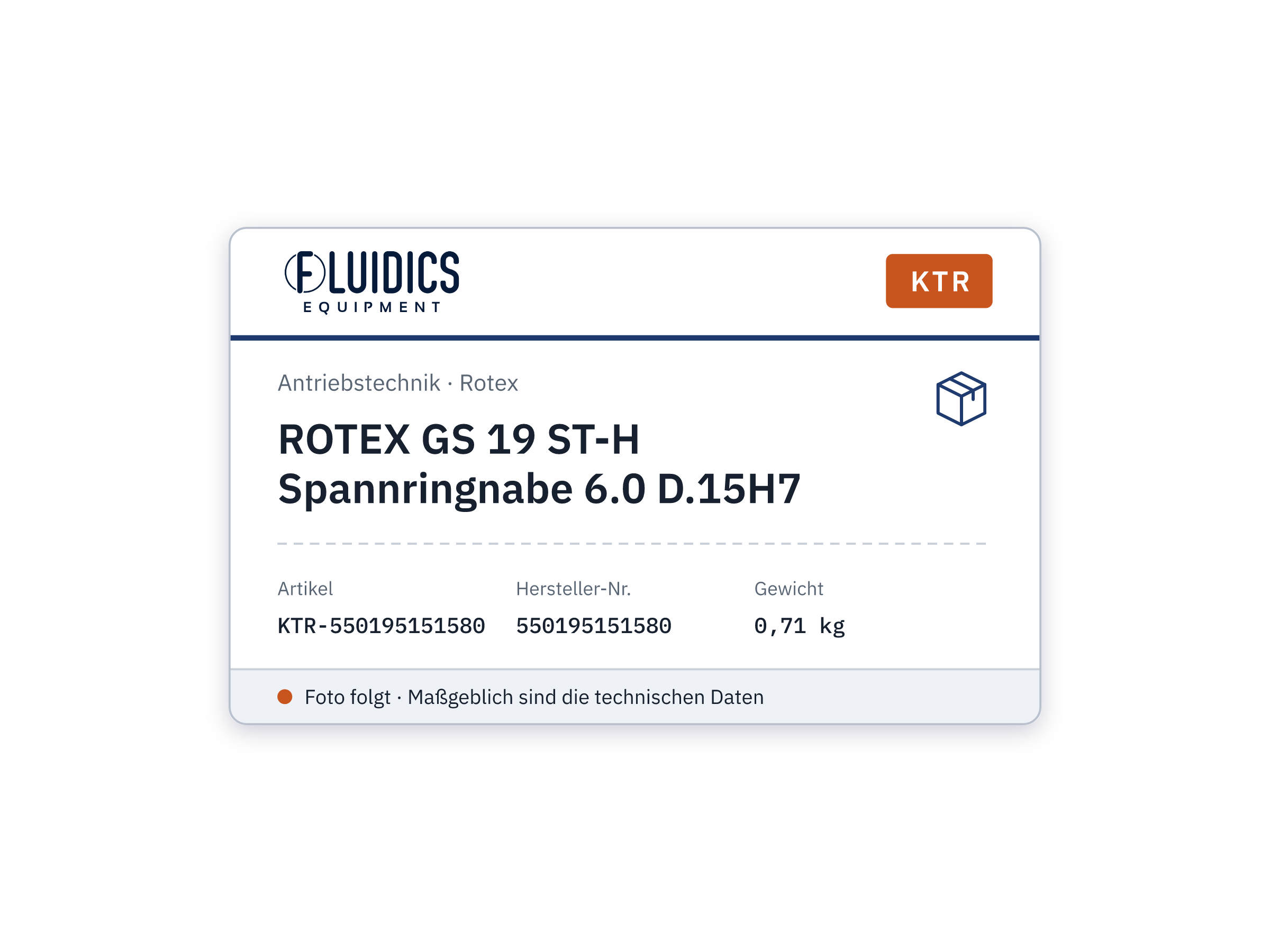 ROTEX GS 19 ST-H Spannringnabe 6.0 D.15H7 - KTR 550195151580