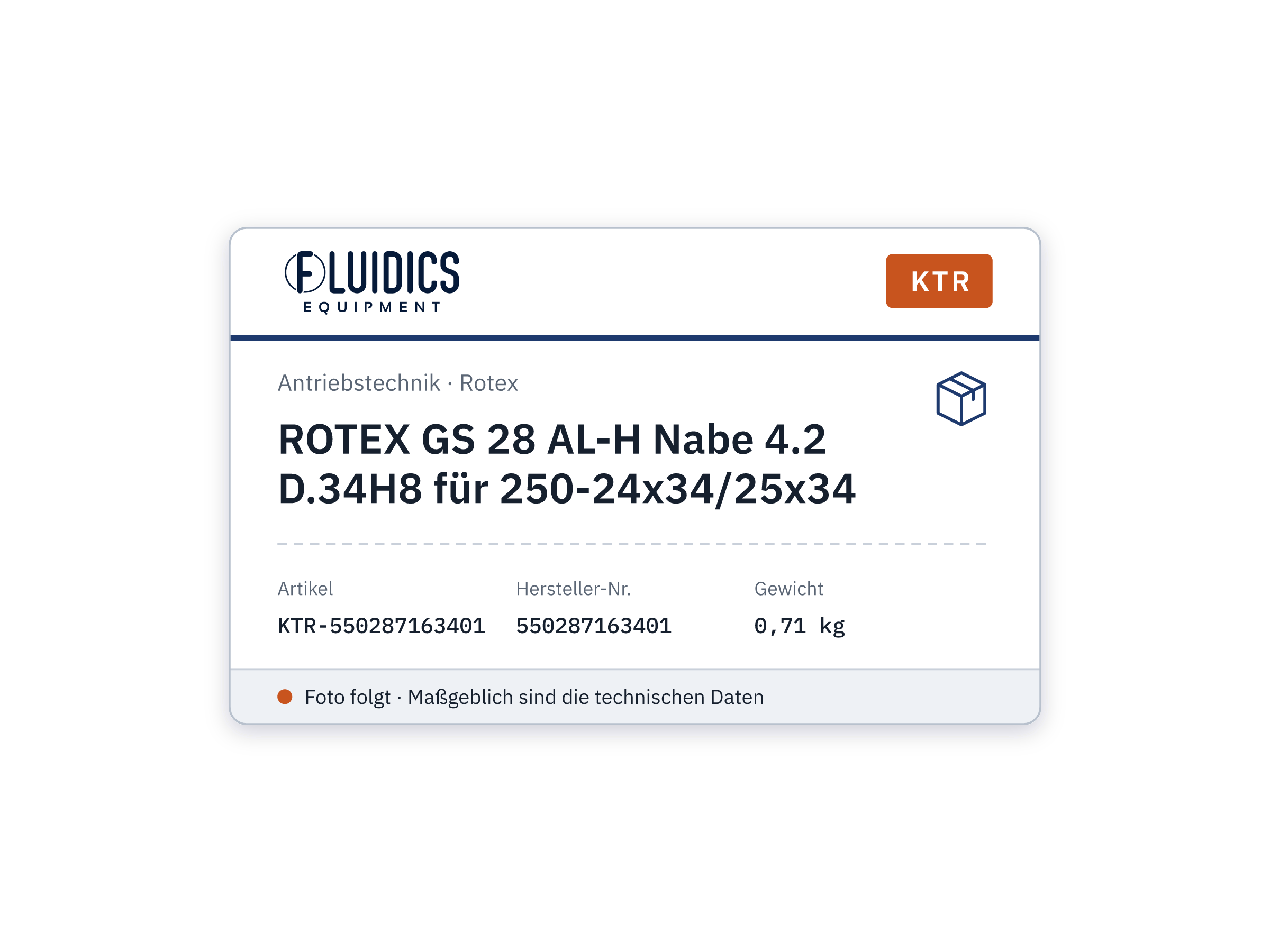 ROTEX GS 28 AL-H Nabe 4.2 D.34H8 für 250-24x34/25x34 - KTR 550287163401