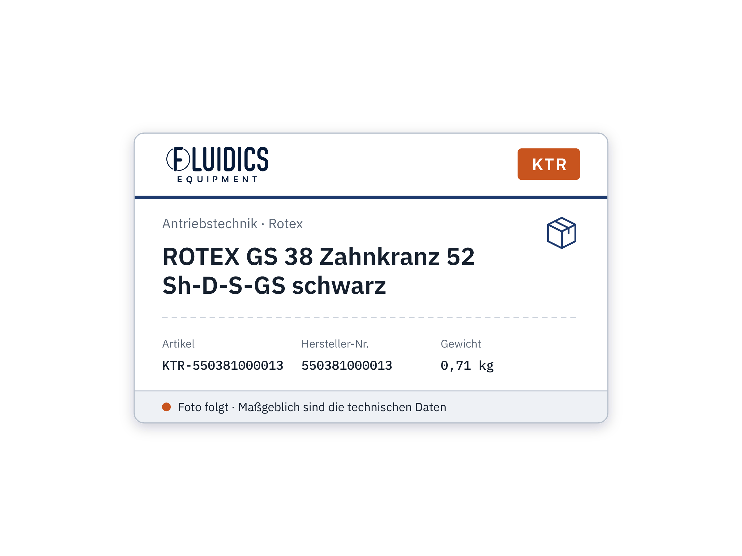 ROTEX GS 38 Zahnkranz 52 Sh-D-S-GS schwarz - KTR 550381000013