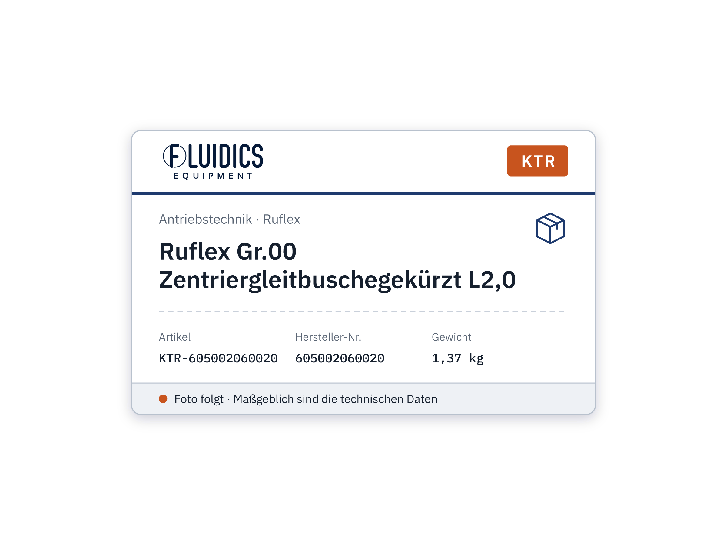 Ruflex Gr.00 Zentriergleitbuschegekürzt L2,0 - KTR 605002060020