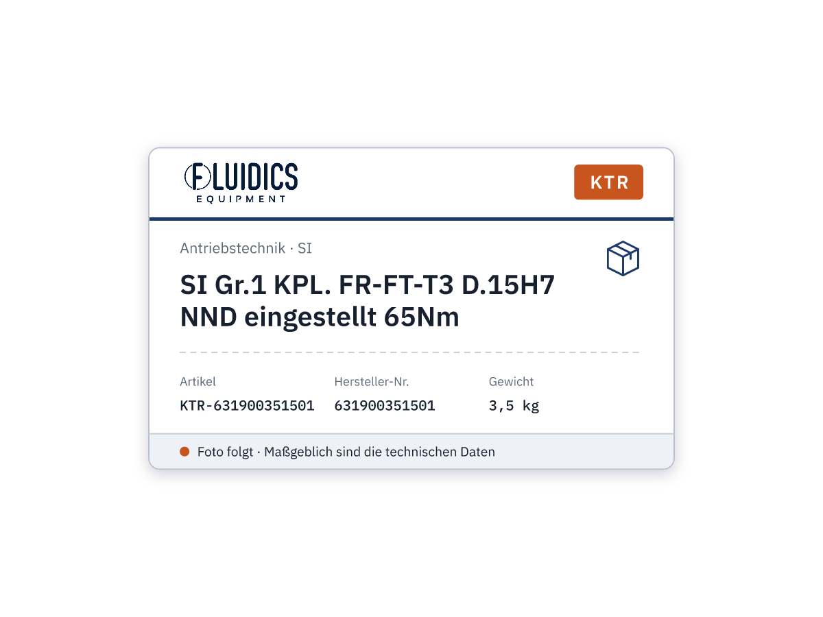 SI size1 KPL. FR-FT-T3 D.15H7 NND set 65Nm - KTR 631900351501