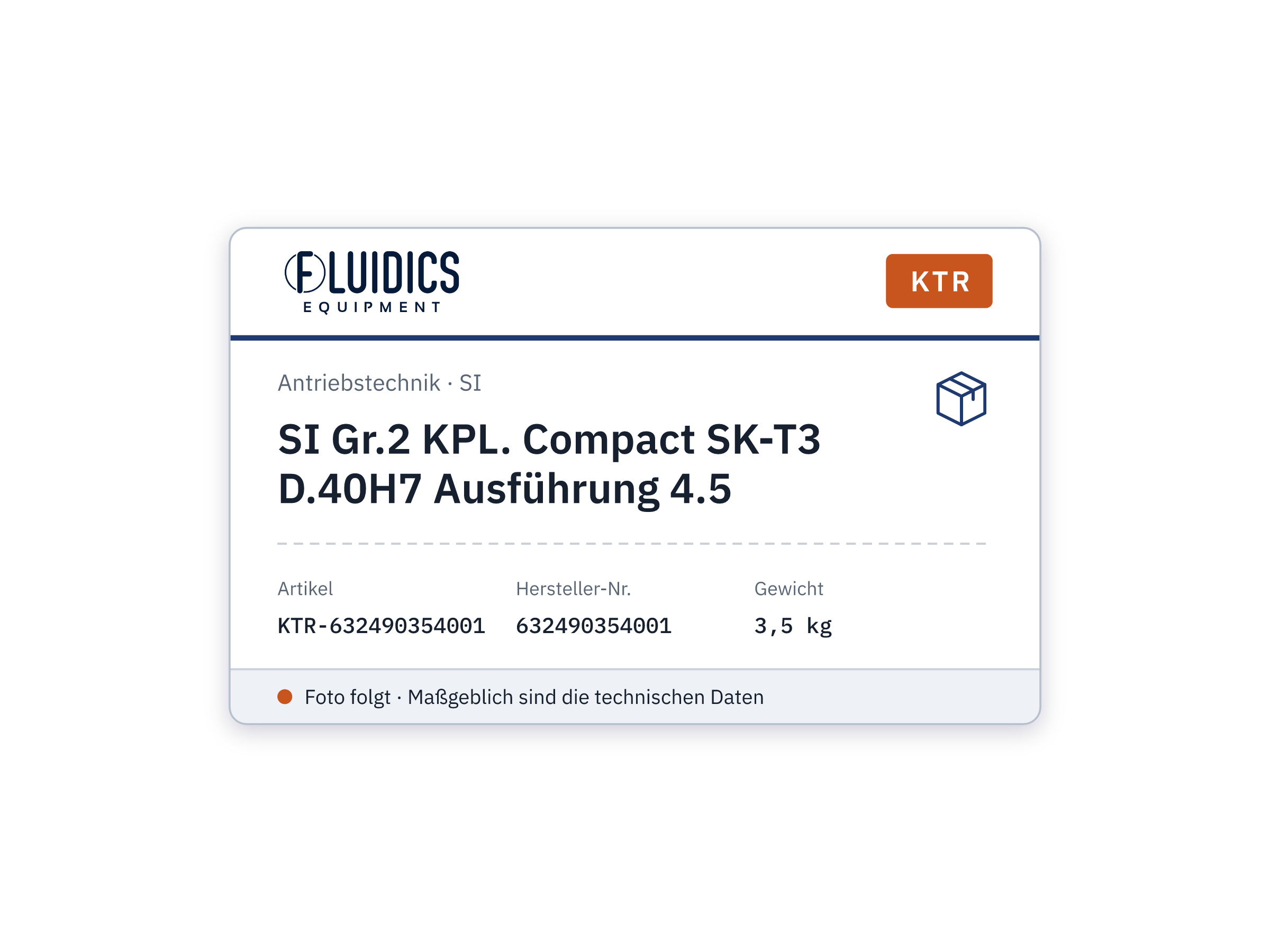 SI size2 KPL. Compact SK-T3 D.40H7 Ausführung 4.5 - KTR 632490354001
