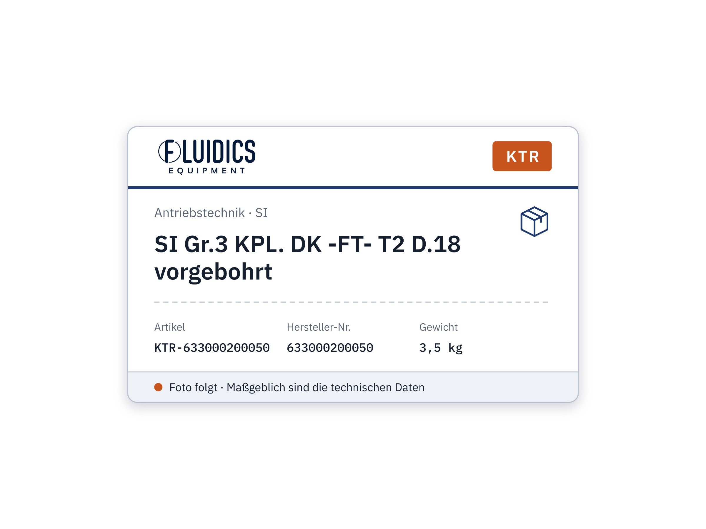 SI size3 KPL. DK -FT- T2 D.18 pilot-bored - KTR 633000200050
