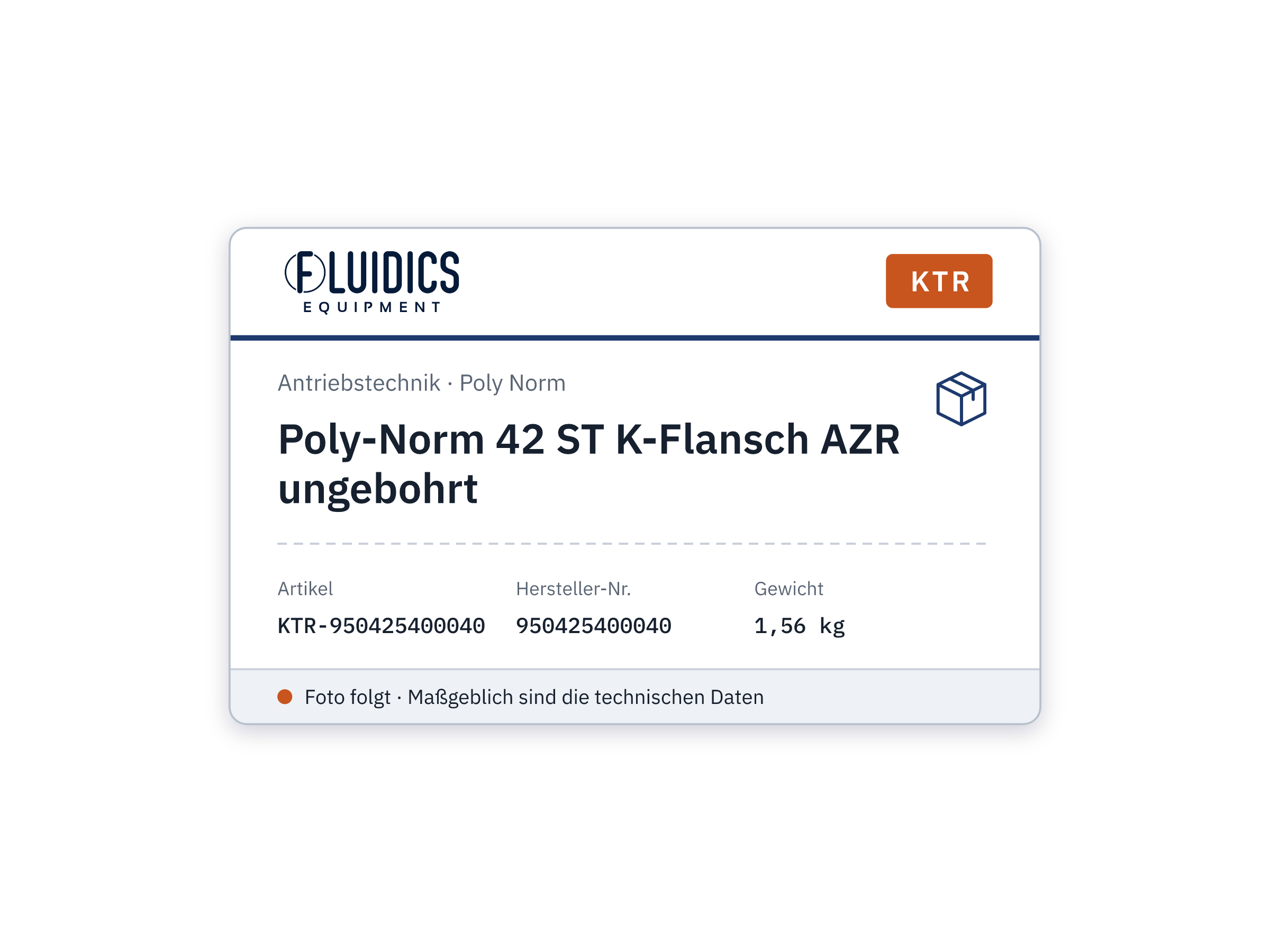 Poly-Norm 42 ST K-Flansch AZR ungebohrt - KTR 950425400040