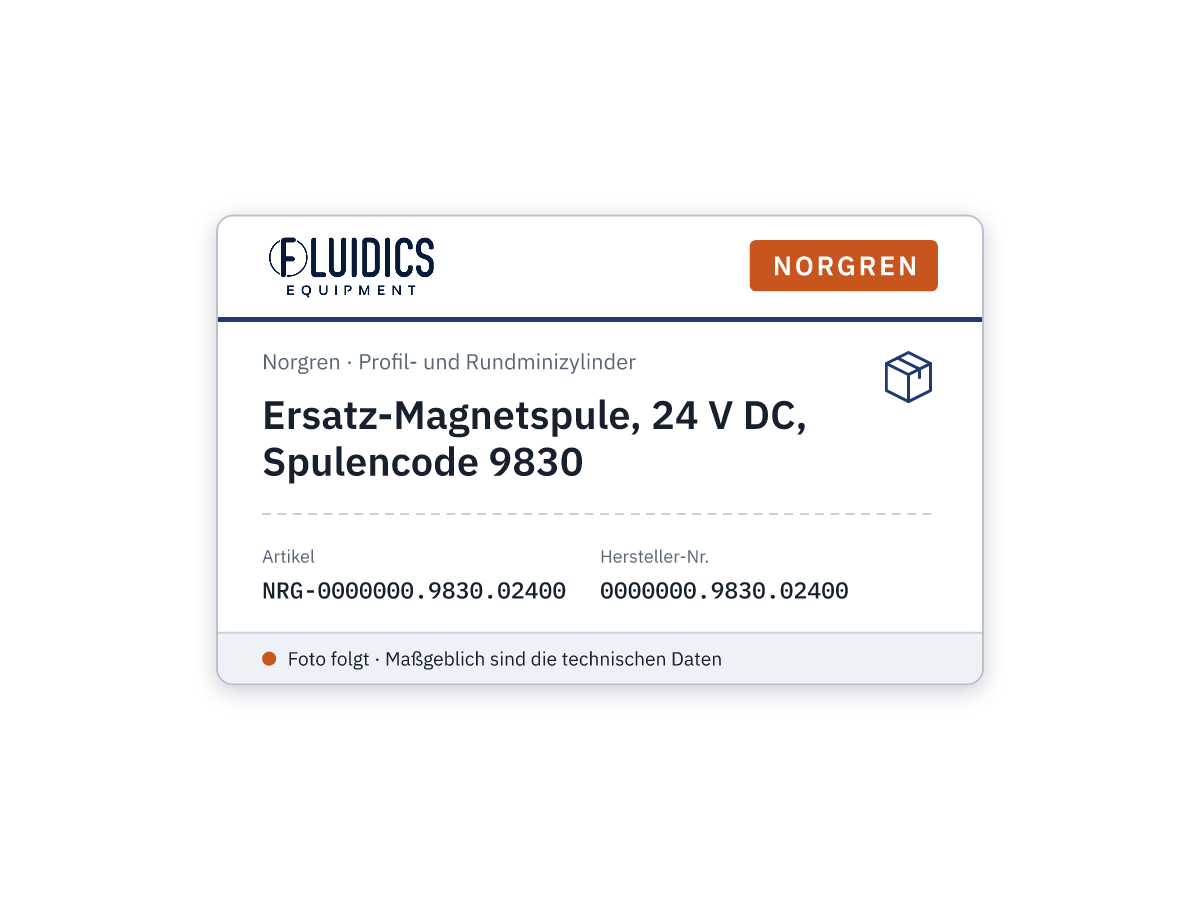 Ersatz-Magnetspule, 24 V DC, Spulencode 9830 - Norgren 0000000.9830.02400