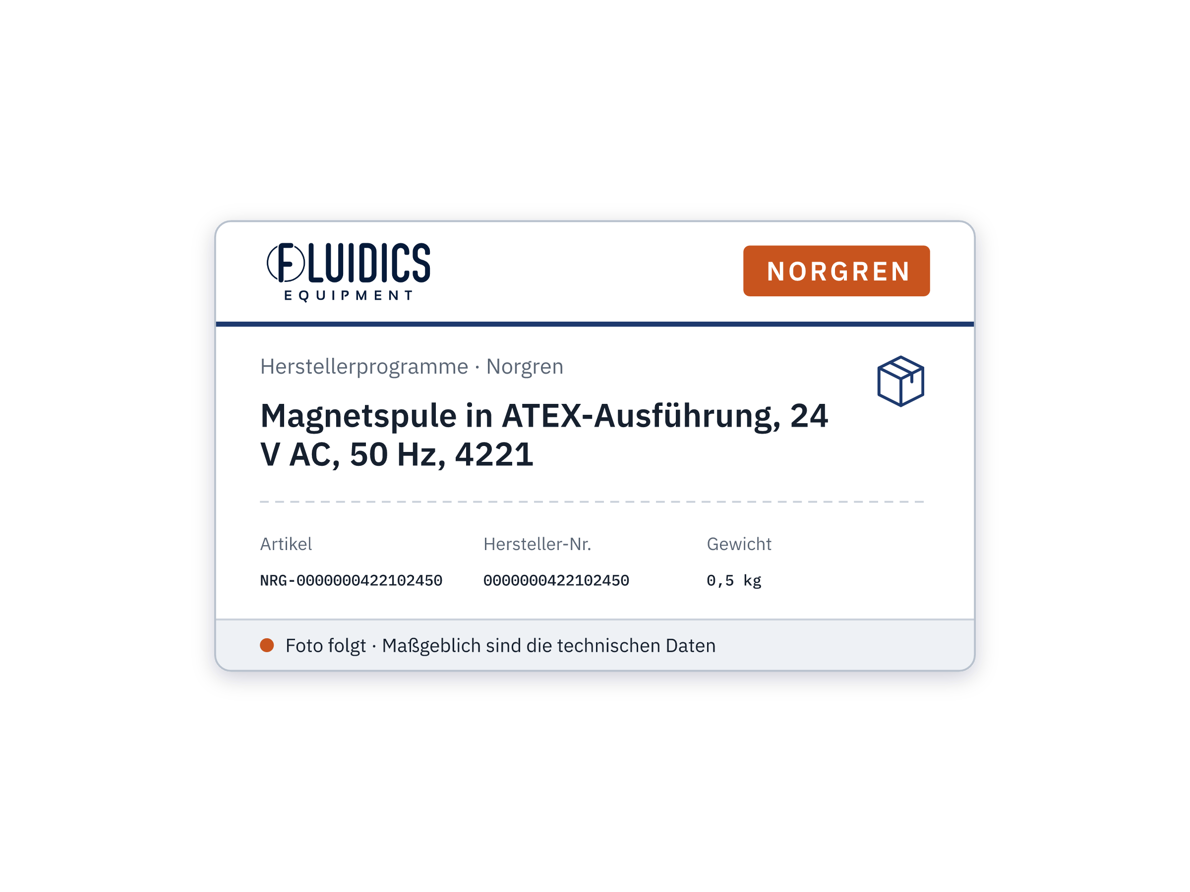 Magnetspule in ATEX-Ausführung, 24 V AC, 50 Hz, 4221 - Norgren 0000000422102450