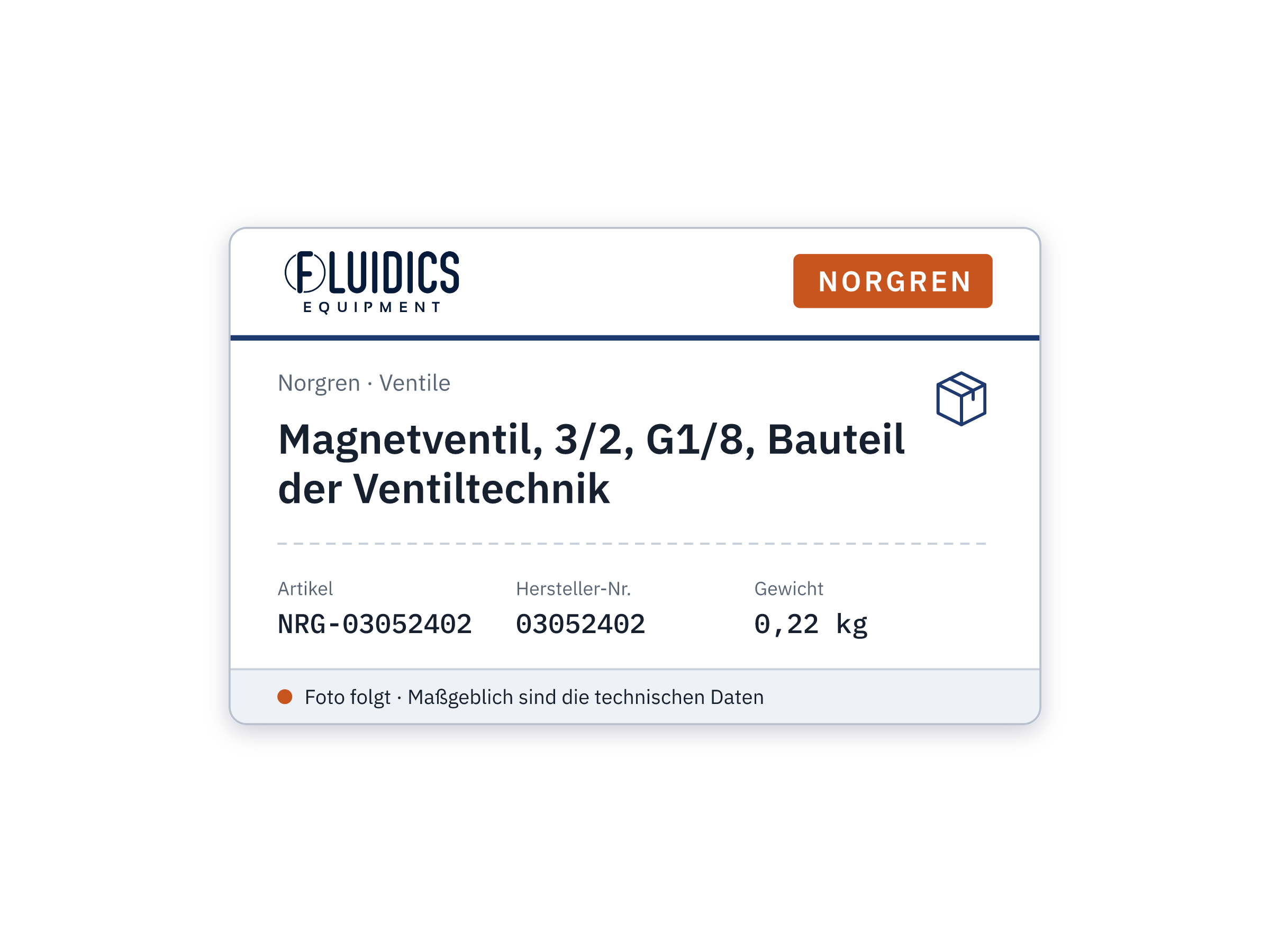 Magnetventil, 3/2, G1/8, Bauteil der Ventiltechnik - Norgren 03052402