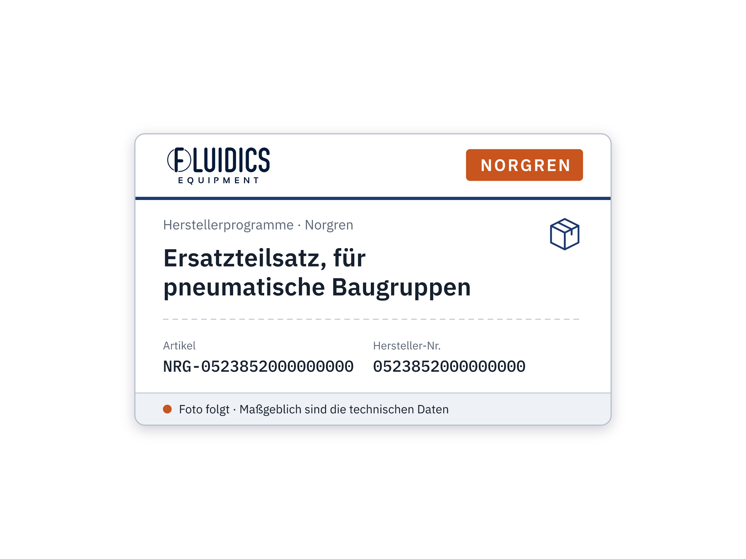 Ersatzteilsatz, für pneumatische Baugruppen - Norgren 0523852000000000