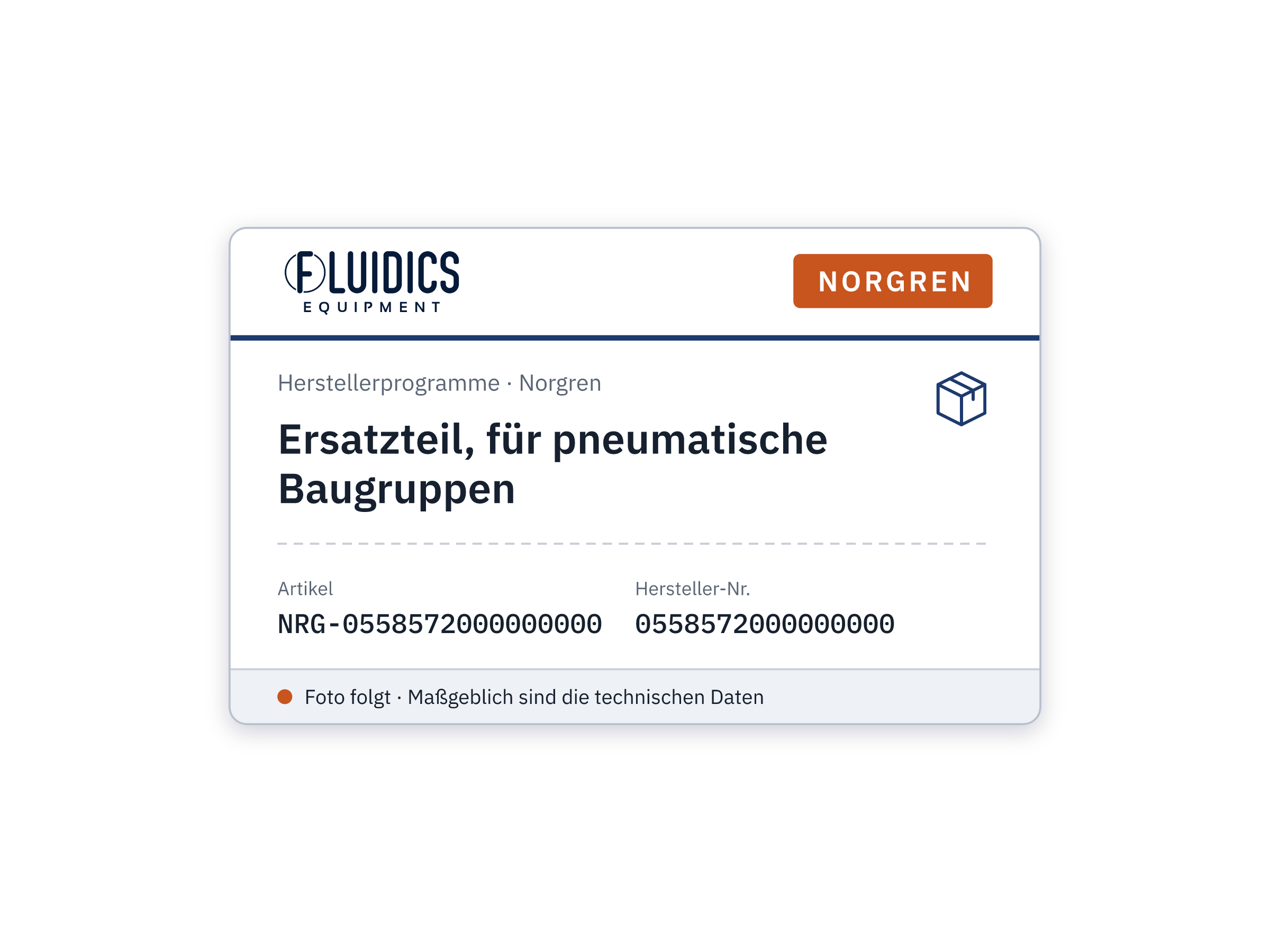 Spare part, for pneumatic assemblies - Norgren 0558572000000000