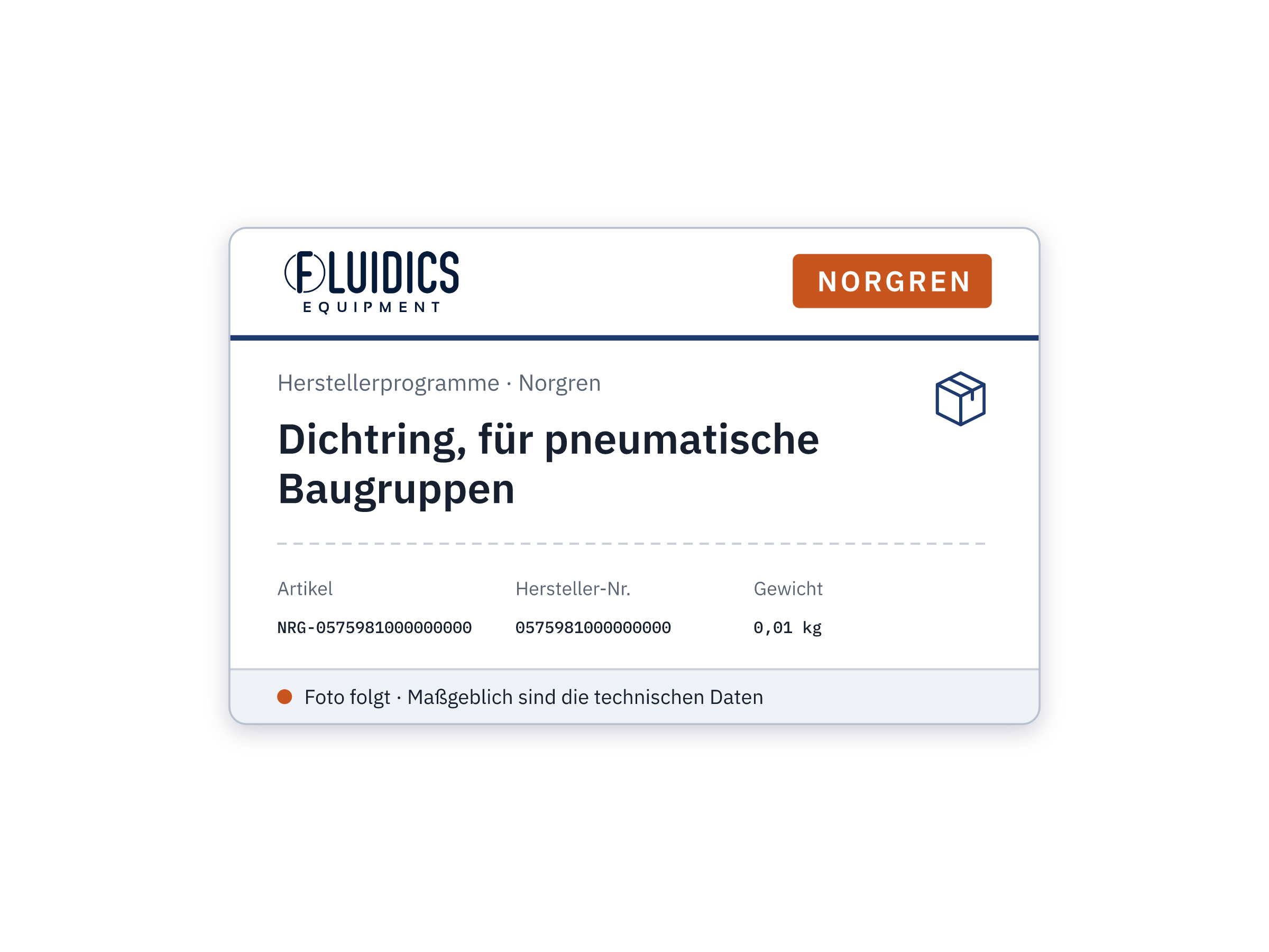 Dichtring, für pneumatische Baugruppen - Norgren 0575981000000000