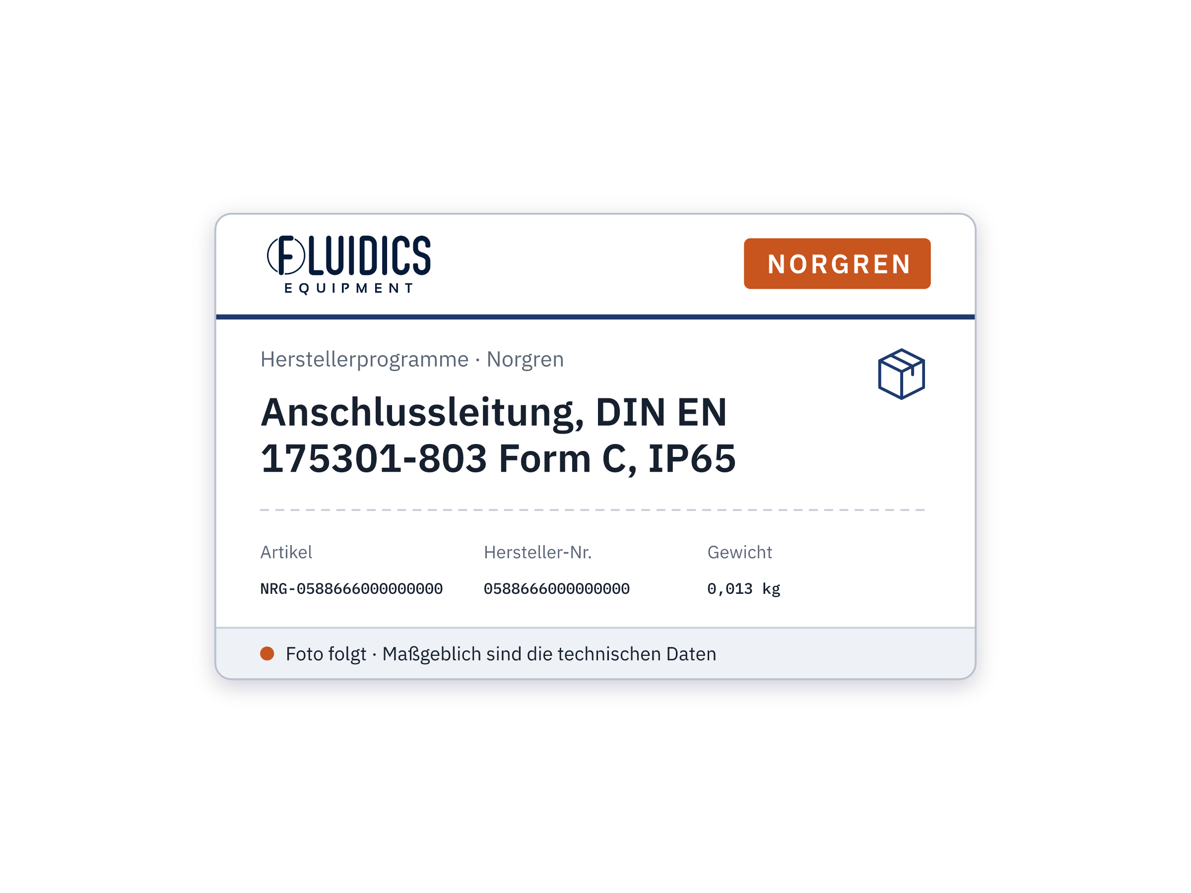 Connecting cable, DIN EN 175301-803 Form C, IP65 - Norgren 0588666000000000