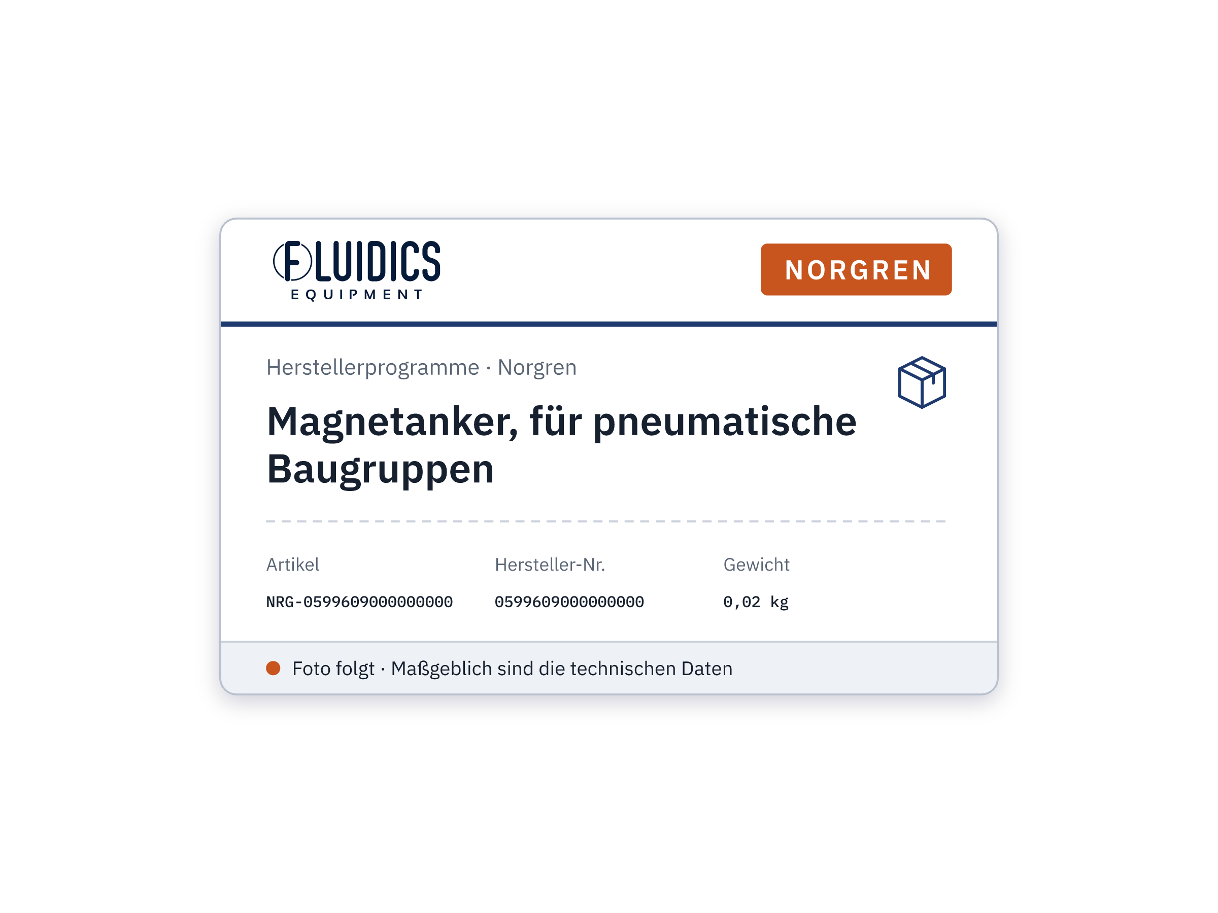 Magnetanker, für pneumatische Baugruppen - Norgren 0599609000000000