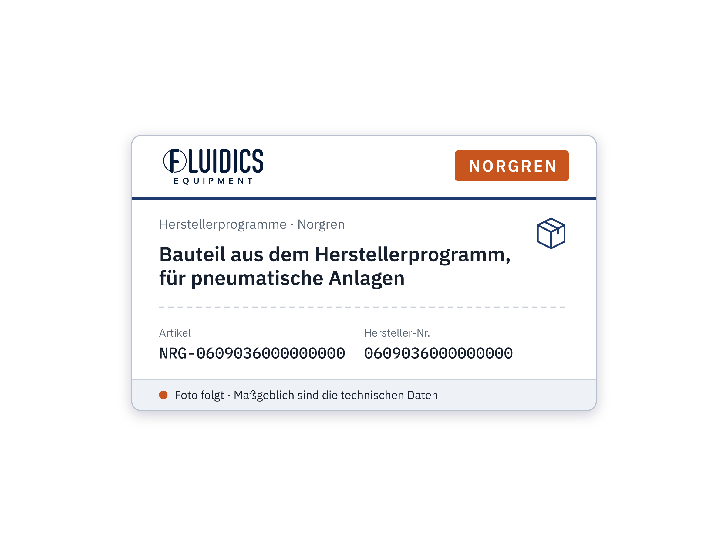 Bauteil aus dem Herstellerprogramm, für pneumatische Anlagen - Norgren 0609036000000000