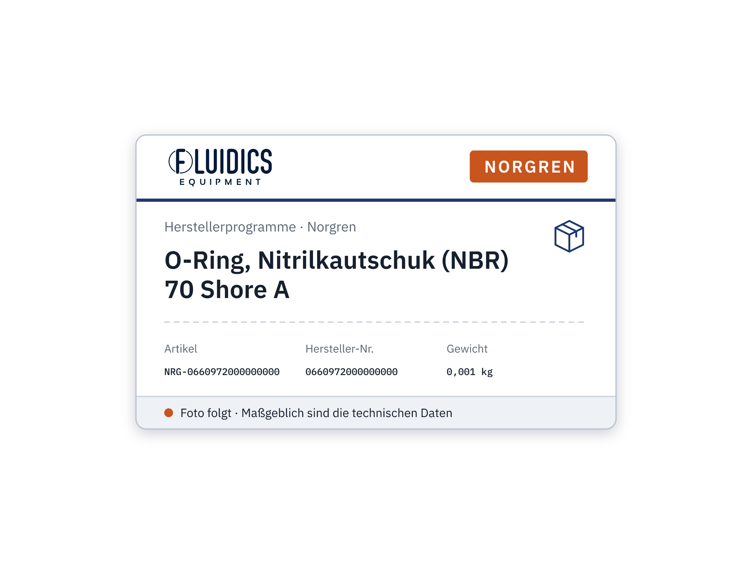 O-ring, nitrile rubber (NBR) 70 Shore A - Norgren 0660972000000000