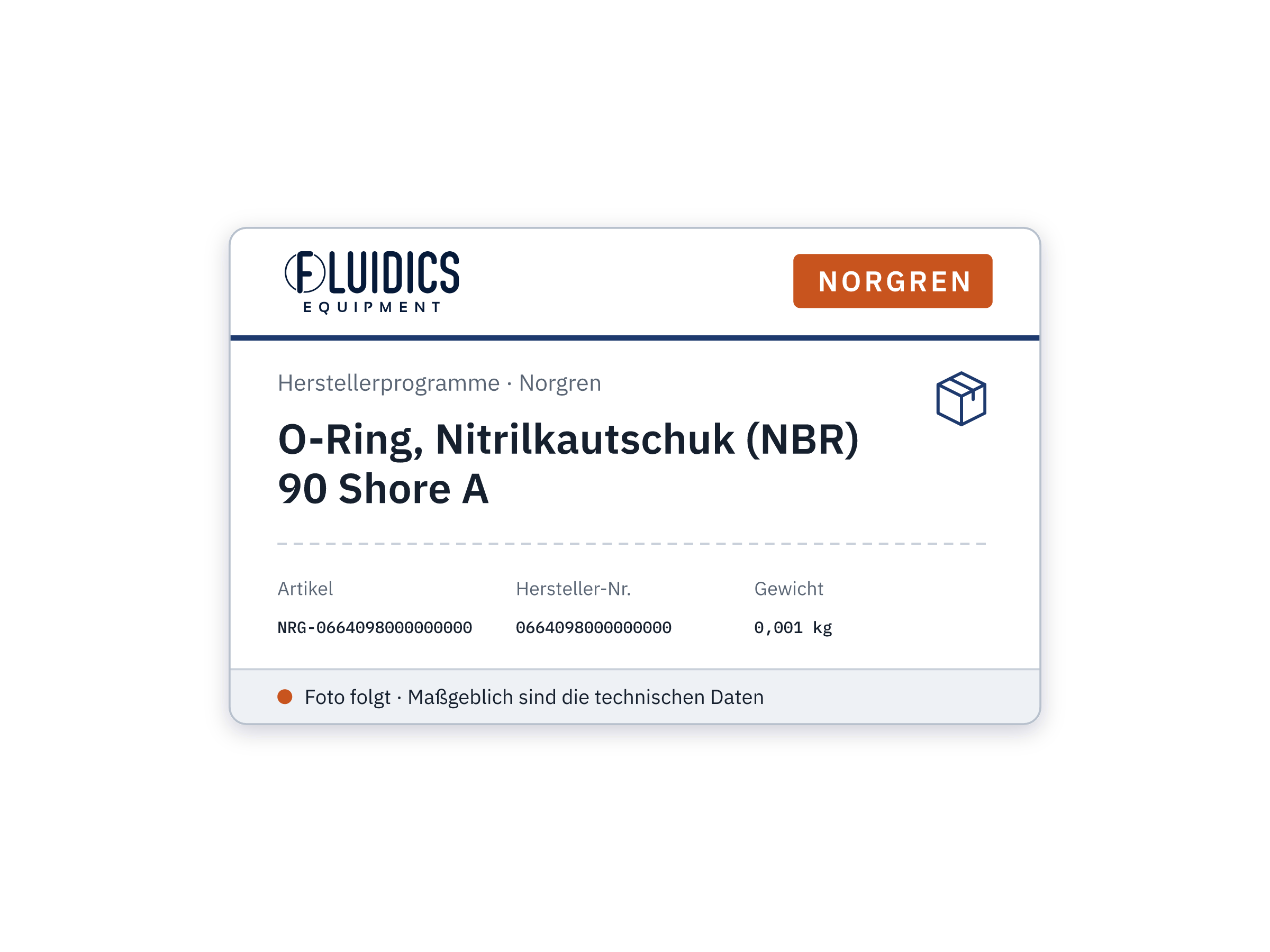 O-Ring, Nitrilkautschuk (NBR) 90 Shore A - Norgren 0664098000000000