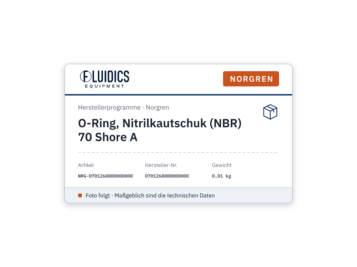 O-Ring, Nitrilkautschuk (NBR) 70 Shore A - Norgren 0701268000000000